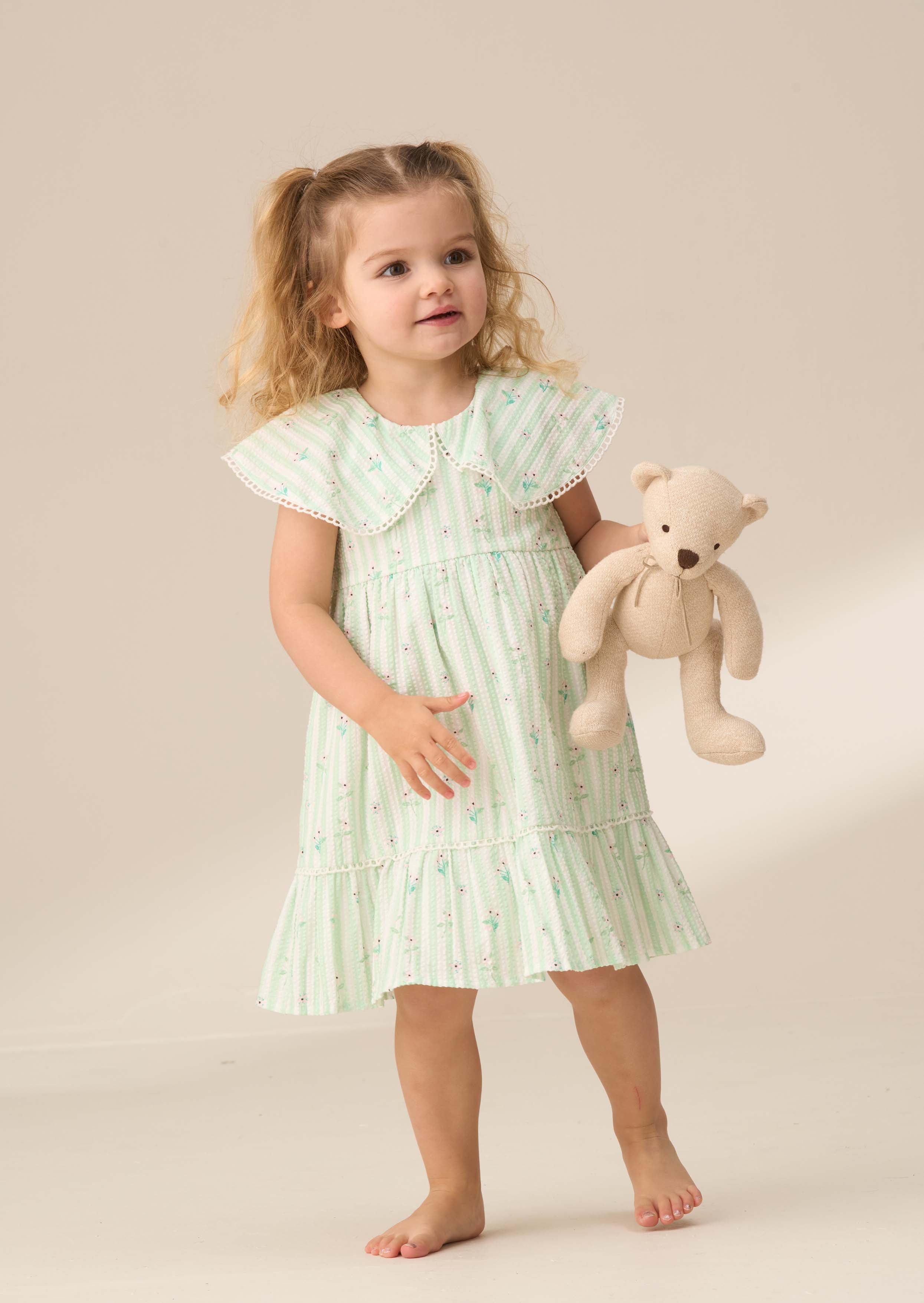 Maxi Girl Mint Seersucker Stripe Dress