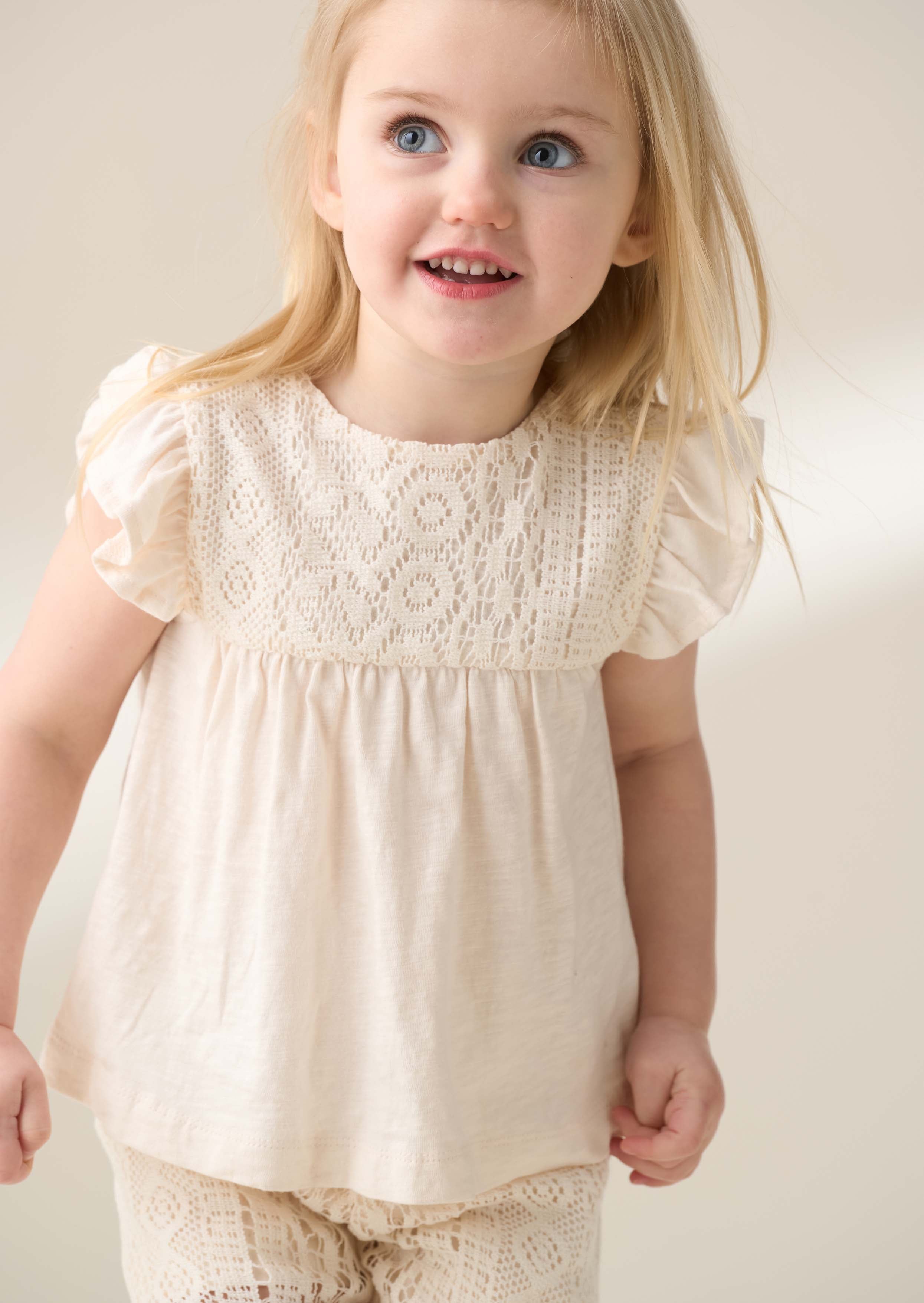 Cream Crochet Top And Short Set