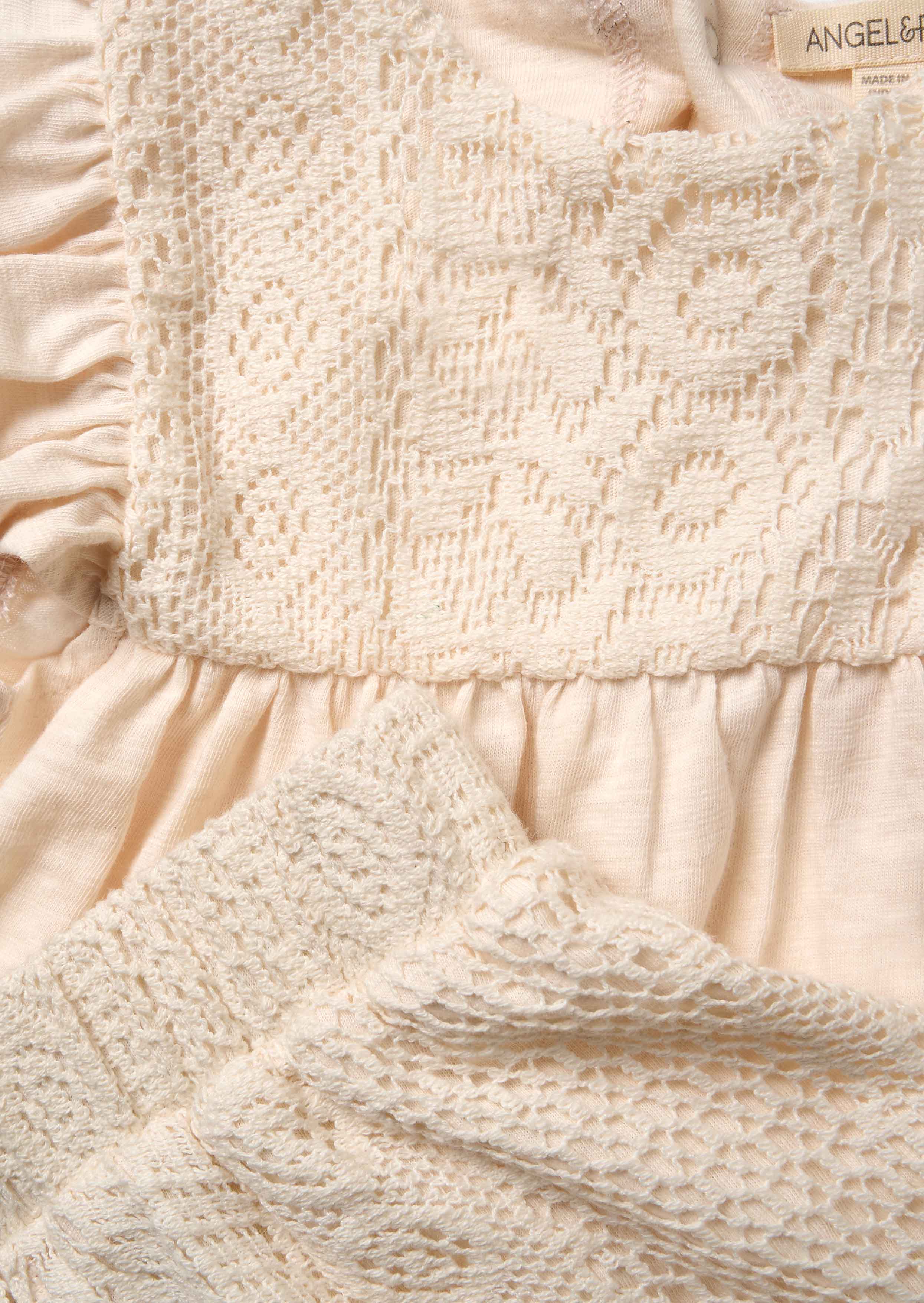 Buy Online Cream Crochet Top And Short Set