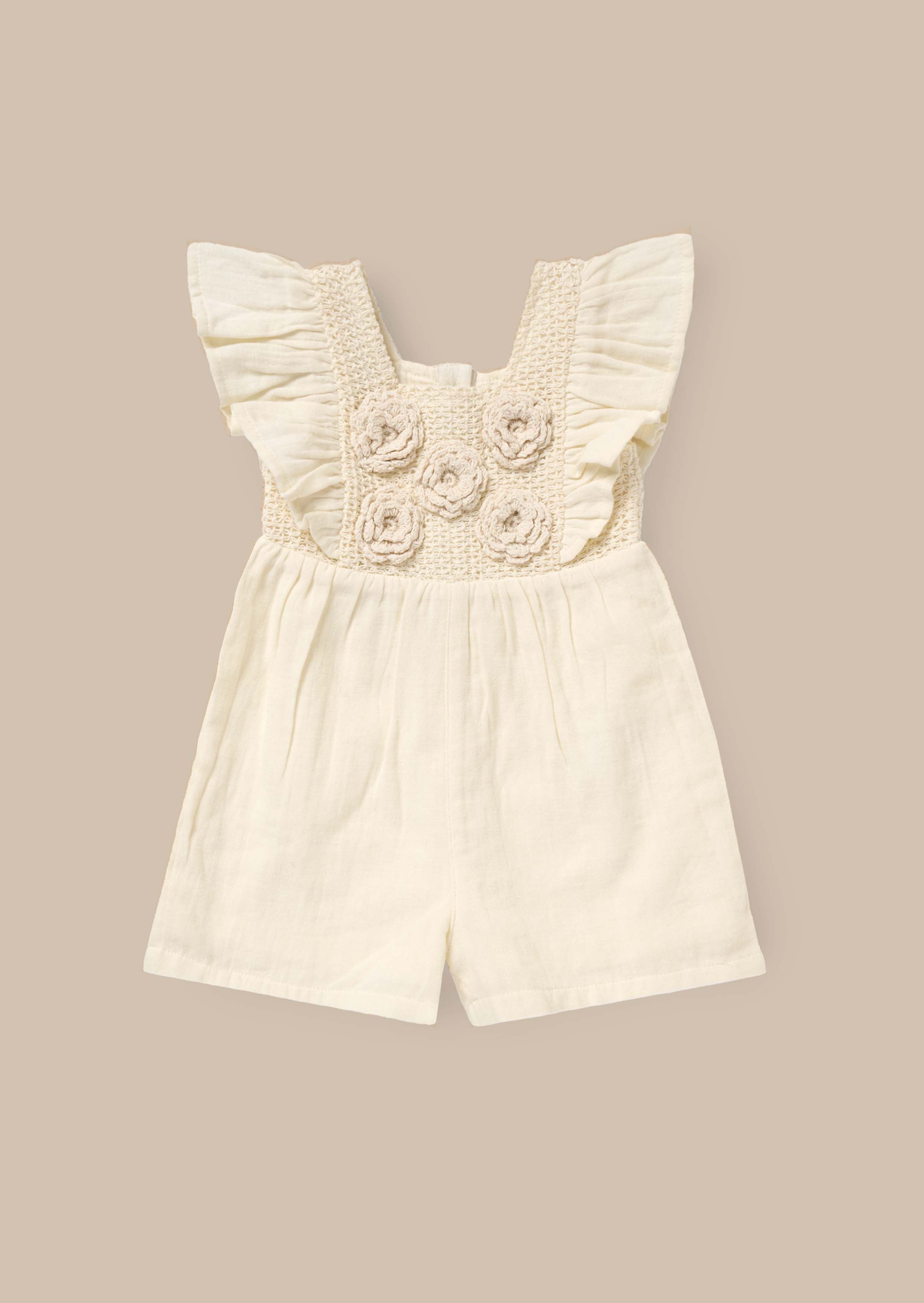 Girl Cream Crochet Playsuit Pattern