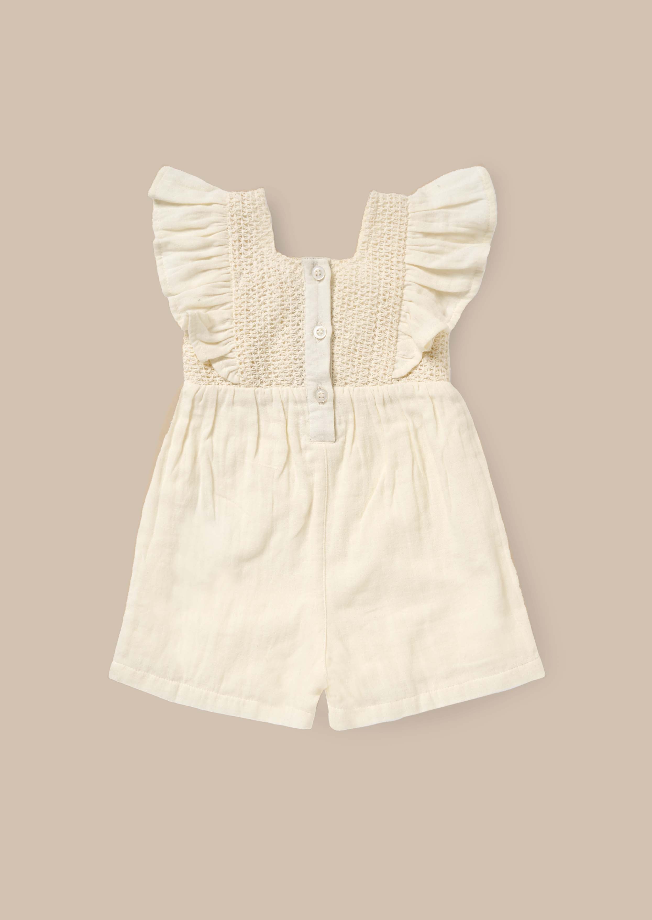 Cotton Cream Crochet Playsuit