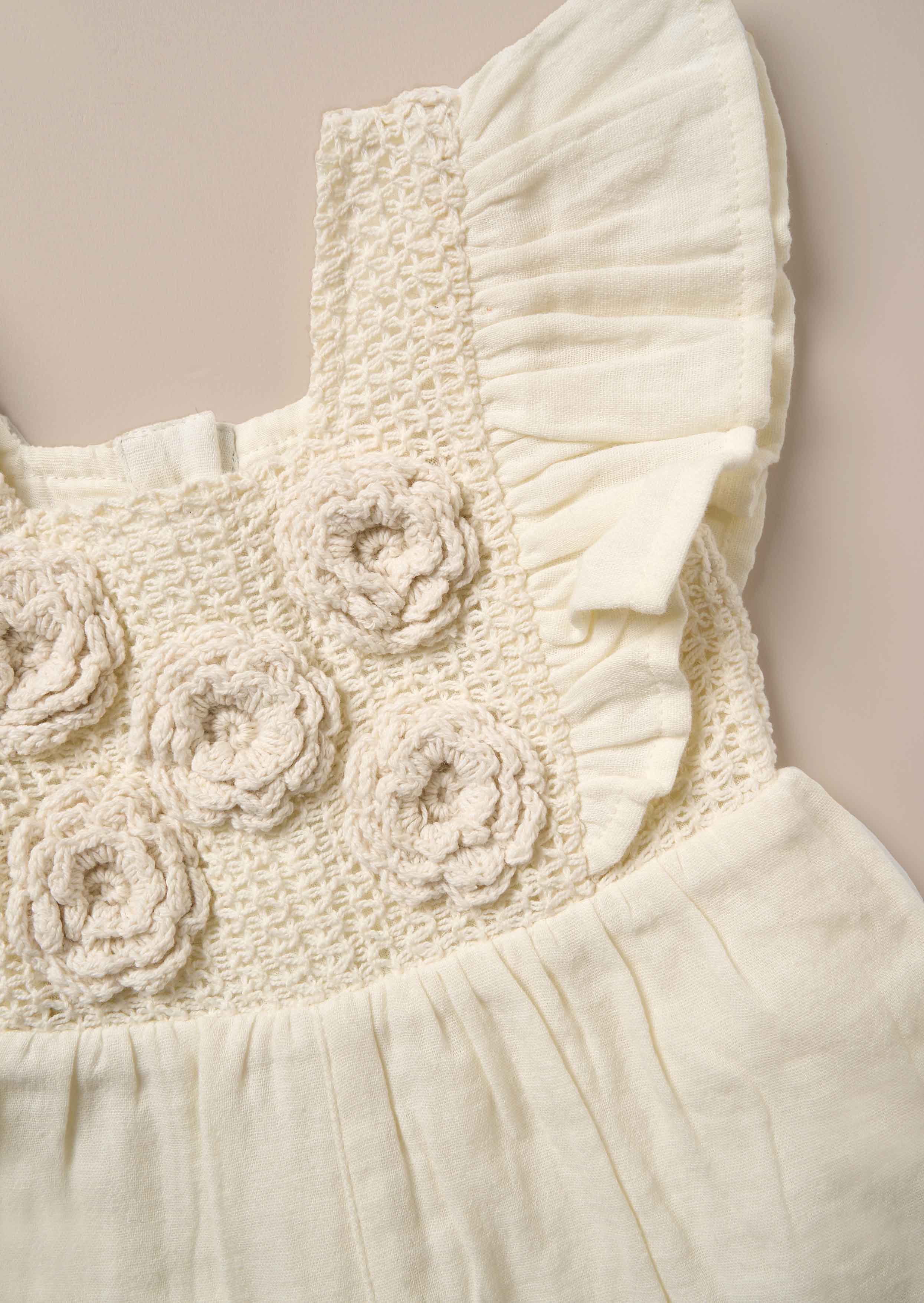 Buy Online Cream Crochet Playsuit