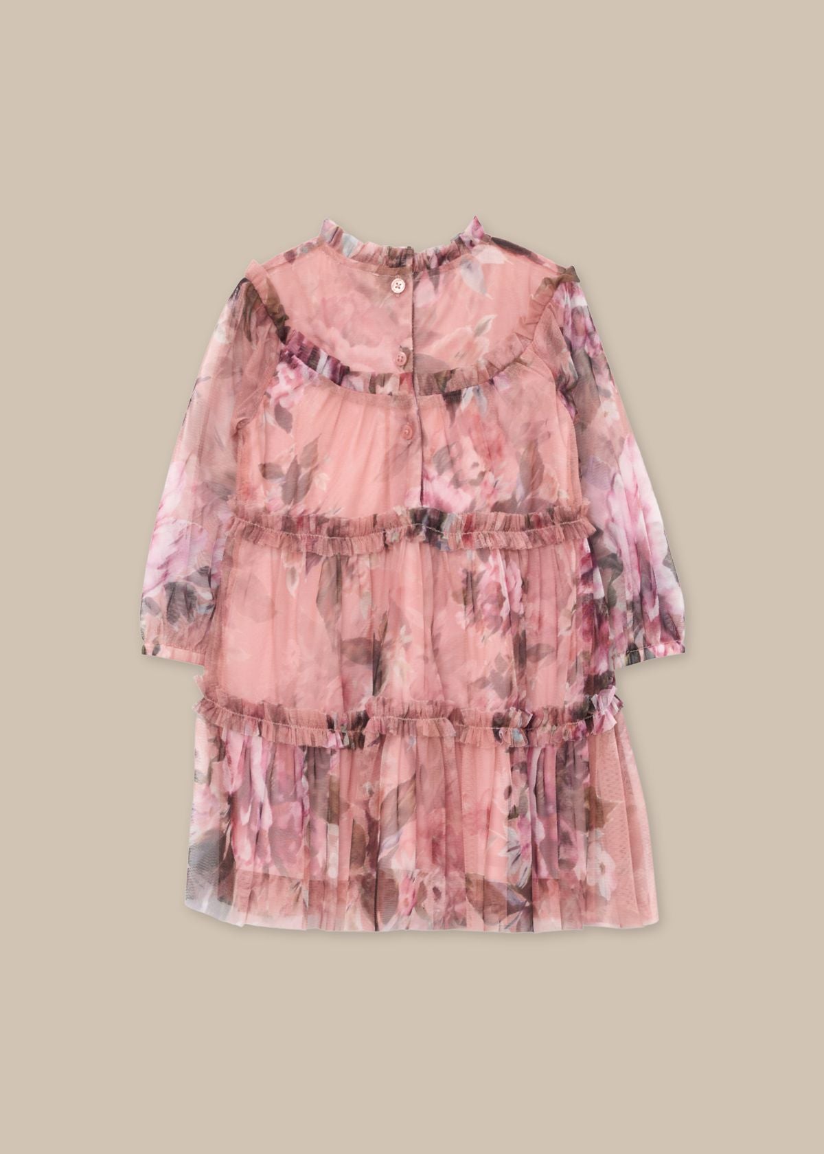 buy girl Floral Print Mesh Dress