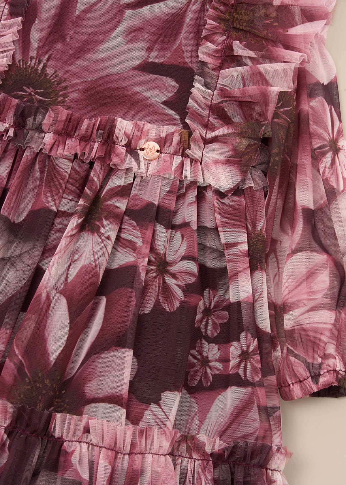 Bjy Online Girls Floral Print Mesh Dress