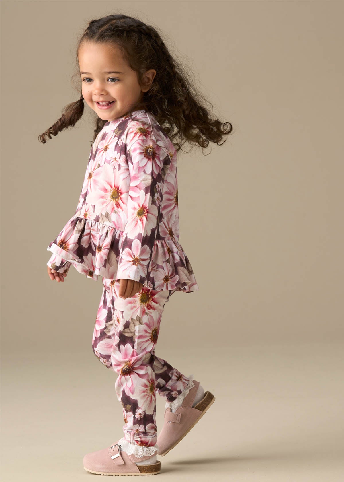 Erica Floral Peplum Top with Matching Legging