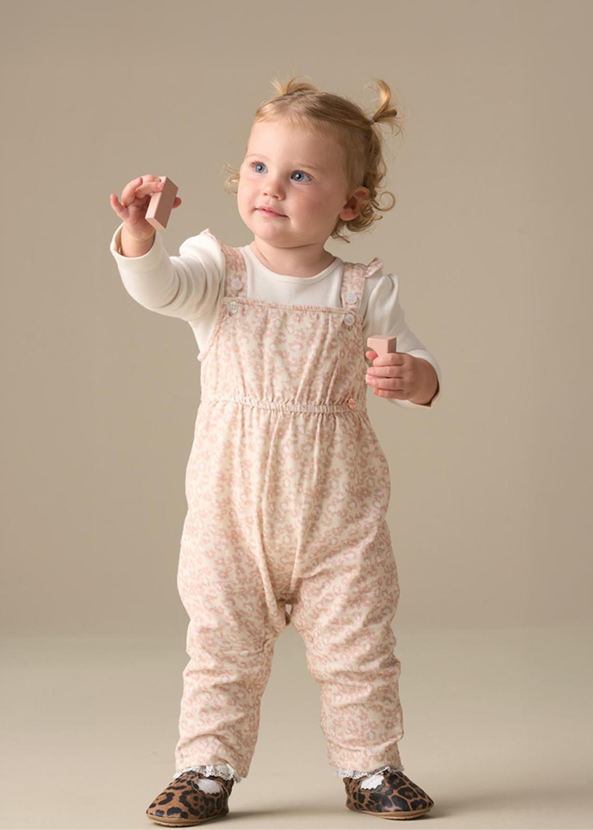 Nellie Animal Print Cord Dungaree Bodysuit - Main Image