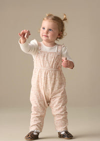Nellie Animal Print Cord Dungaree & Bodysuit