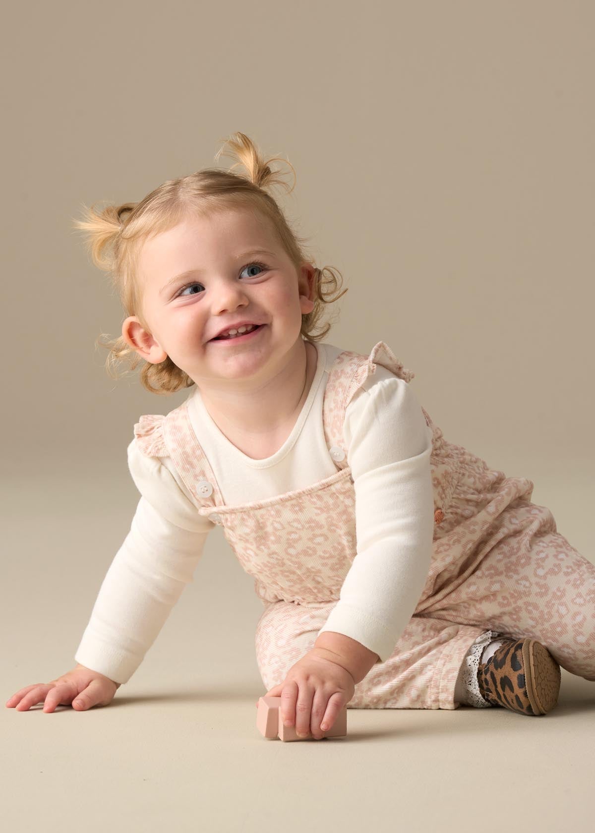 Nellie Animal Print Cord Dungaree & Bodysuit