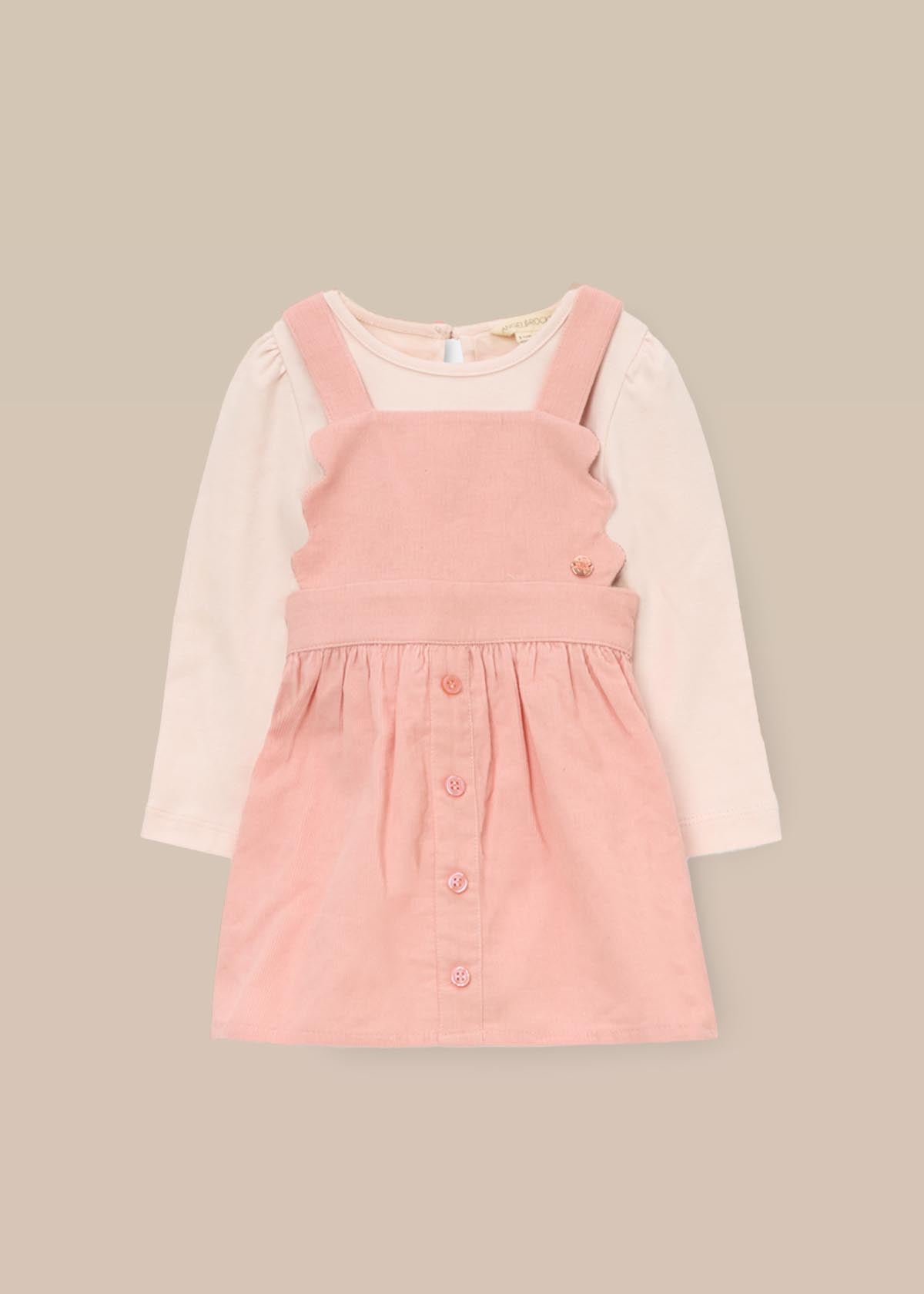 Bay girl Cord Pinny & Print Bodysuit