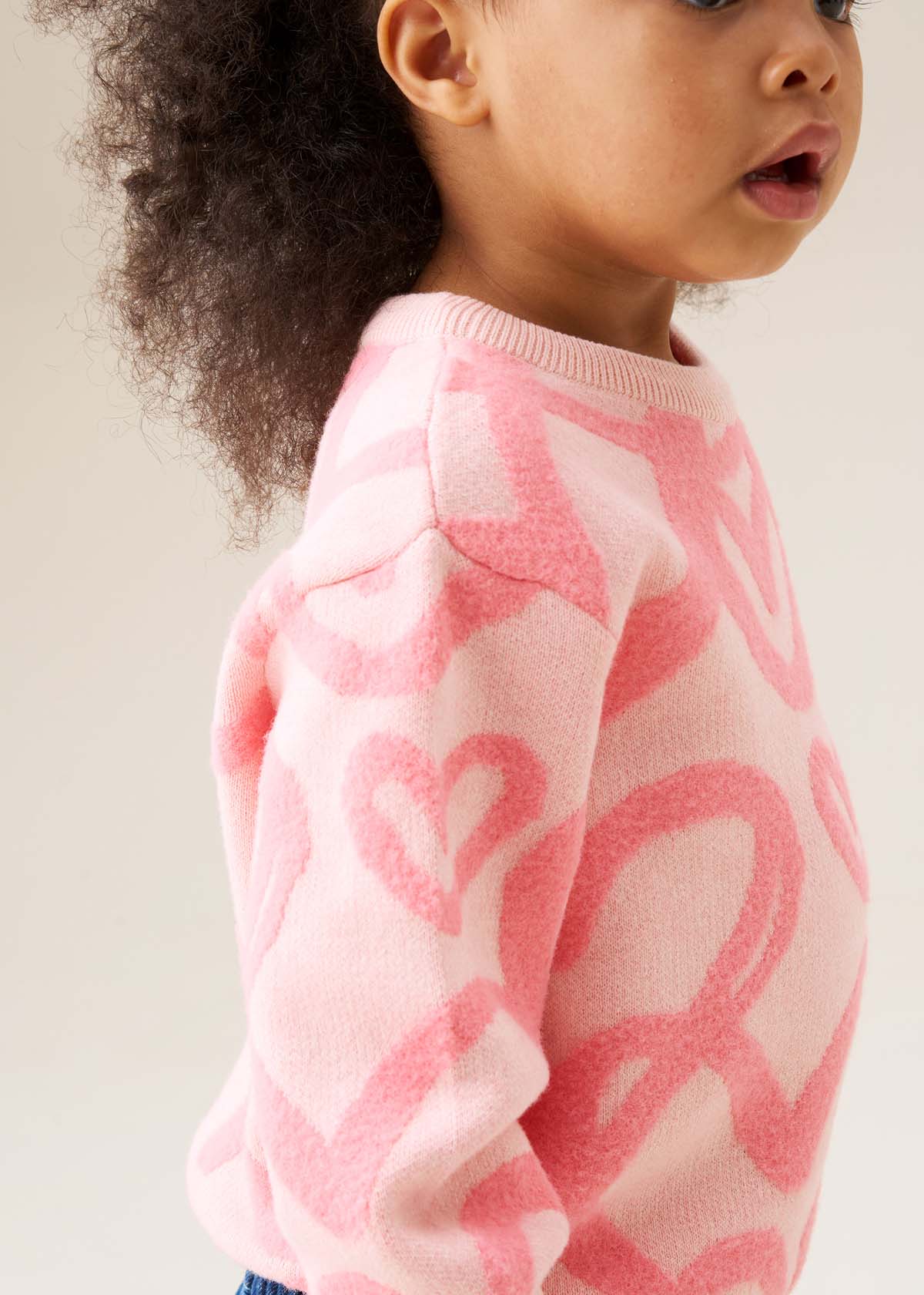 Harlow Mini Heart Jumper - Coral