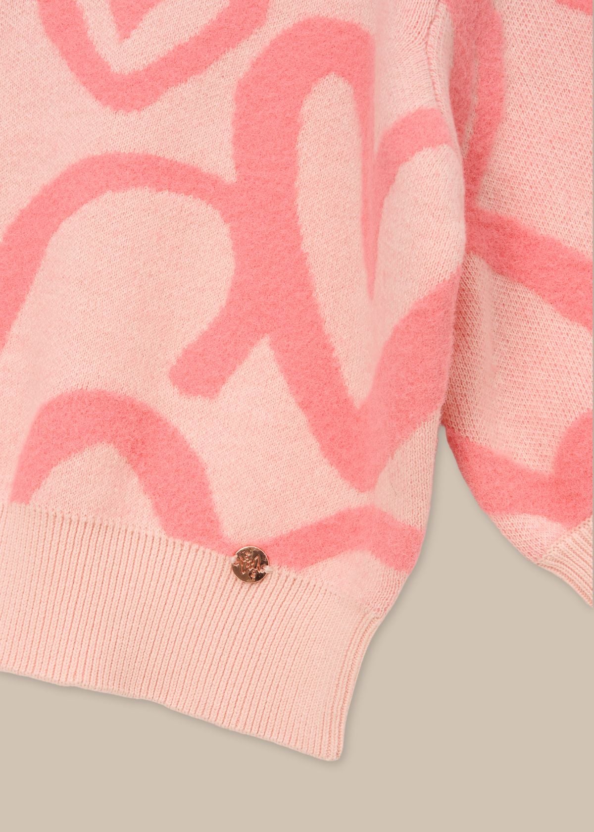 baby girl mini heart jumper coral