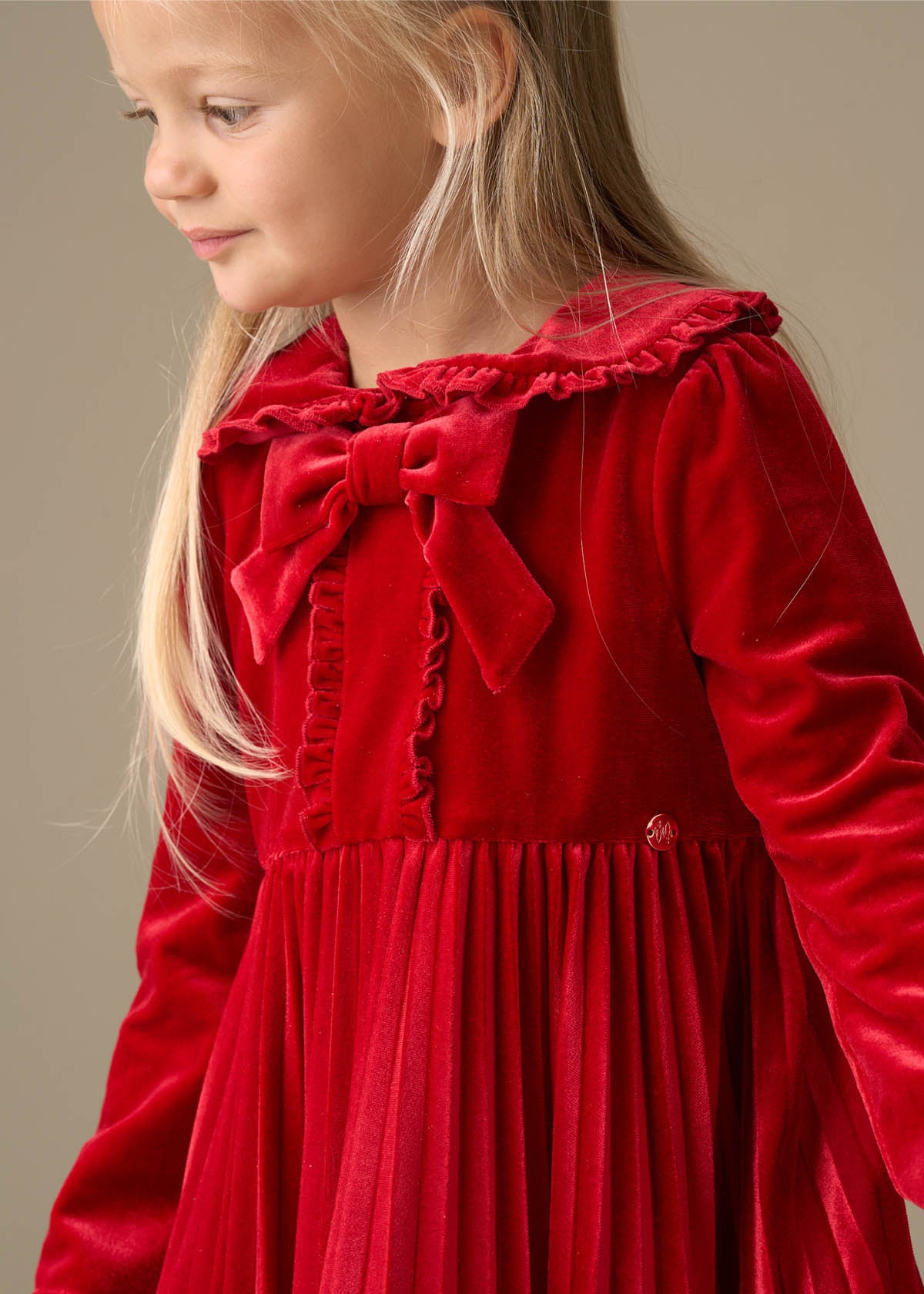 Charlotte Red Velvet Bow Dress