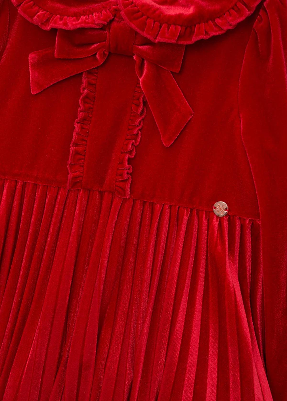 Charlotte Red Velvet Bow Dress