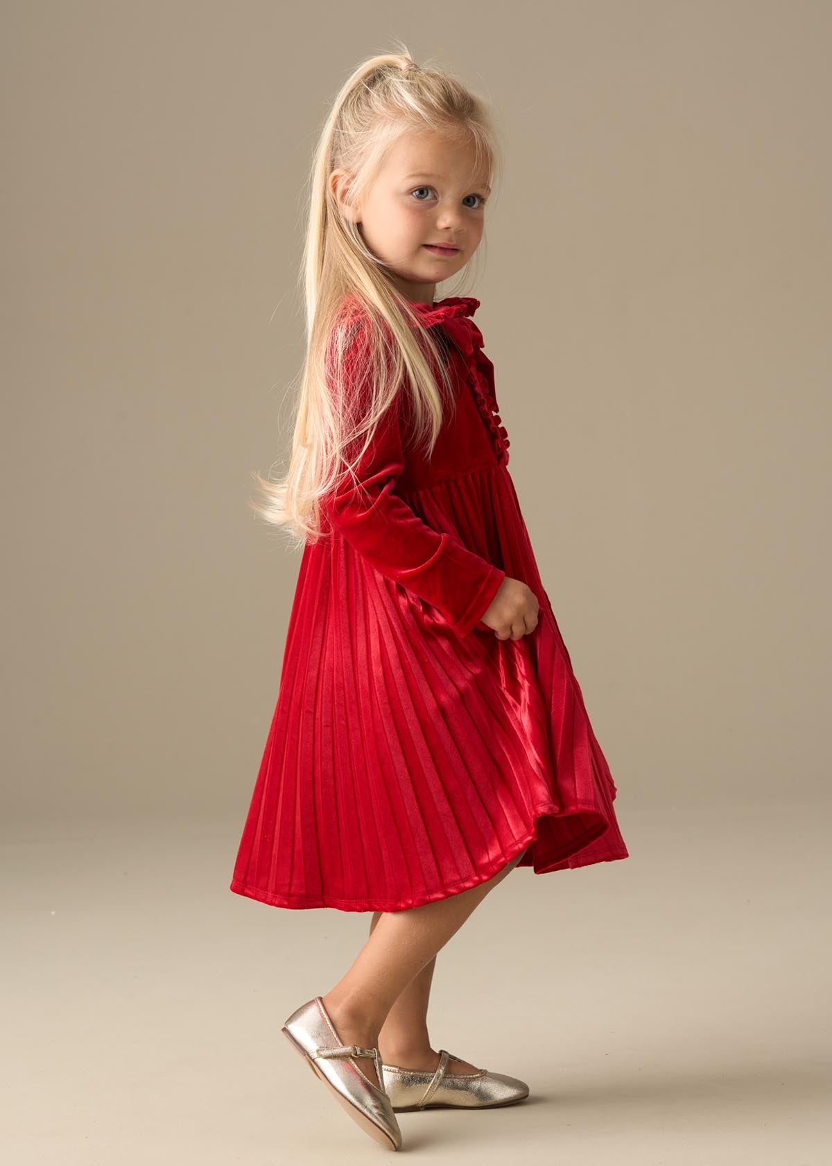 Charlotte Red Velvet Bow Dress