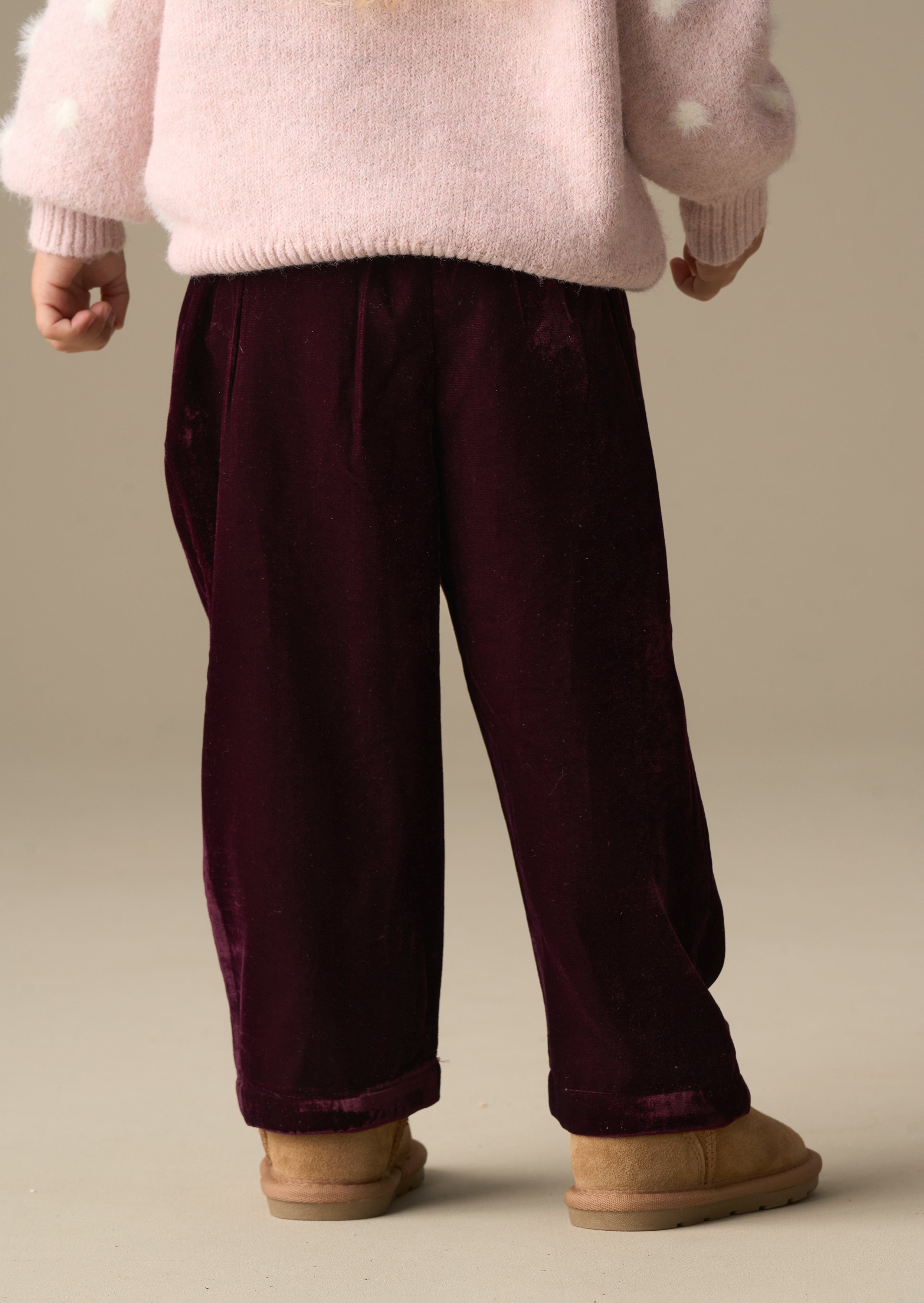 high rise girl velvet wide leg trouser