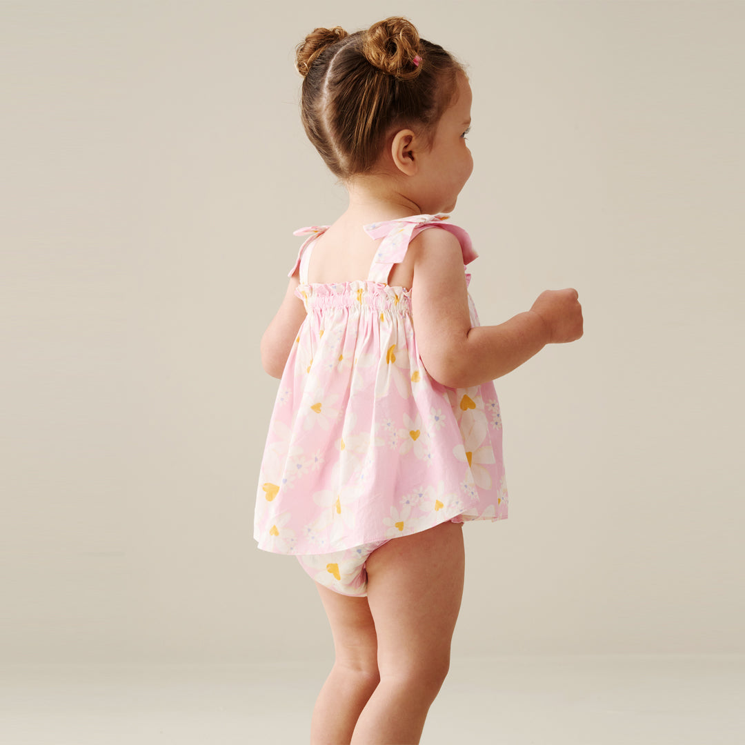 Minnie Daisy Print Bow Shoulder Tunic And Bloomer