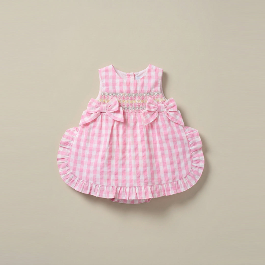 Percy Gingham Frill Dress And Bloomer