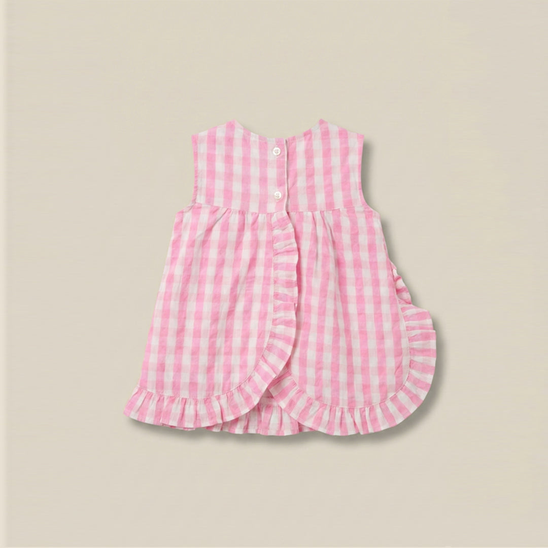 Percy Gingham Frill Dress And Bloomer
