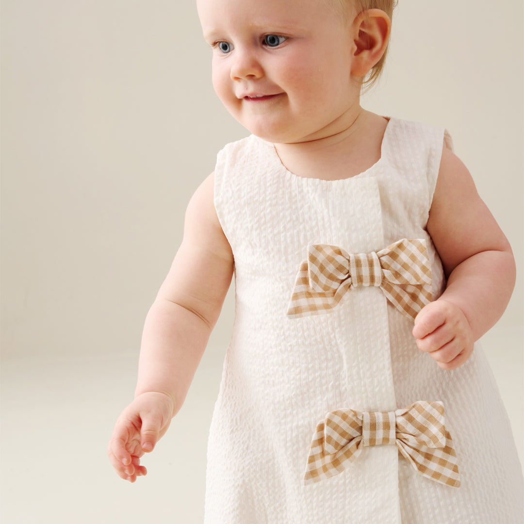 Daphne Gingham Bow Dress And Bloomer