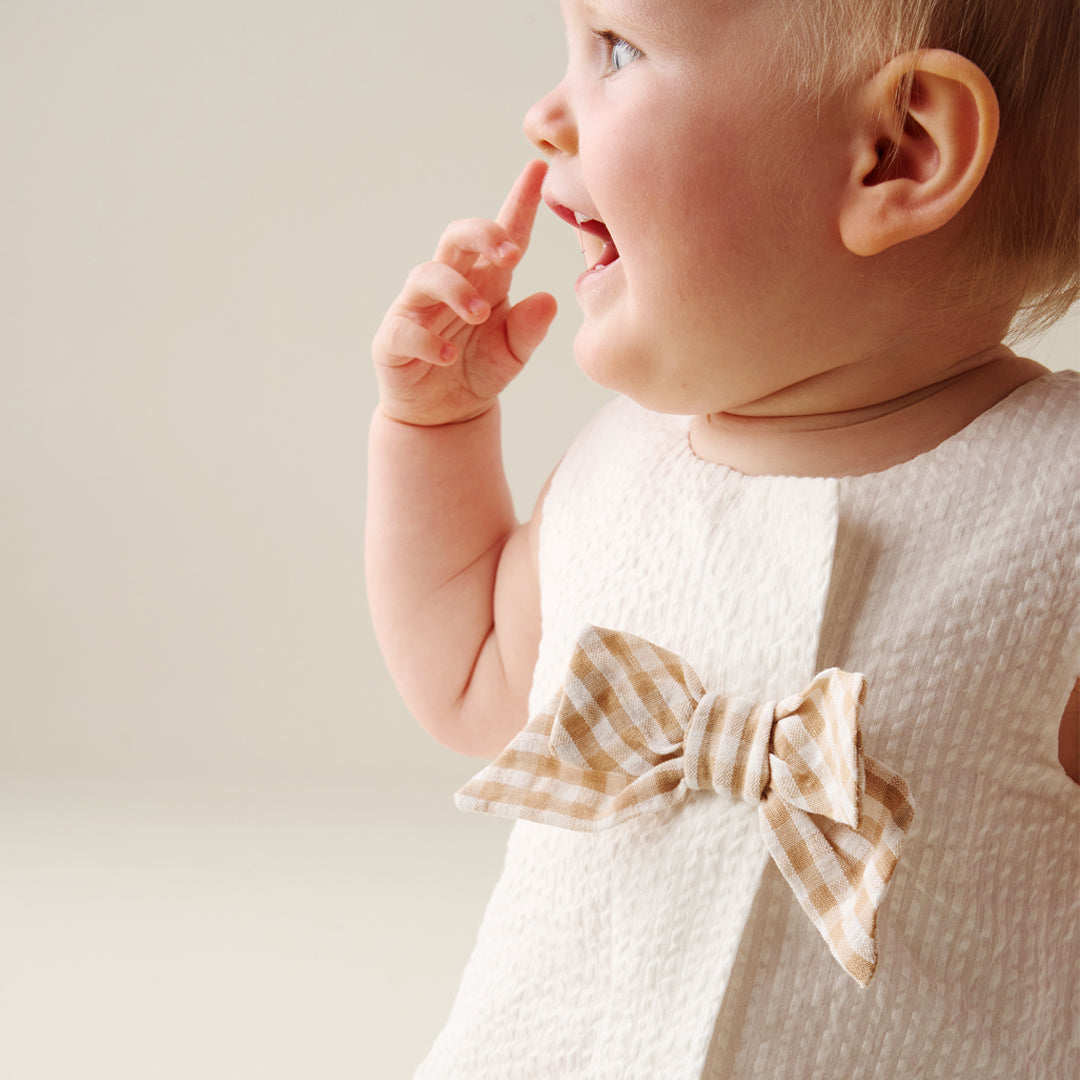 Daphne Gingham Bow Dress And Bloomer