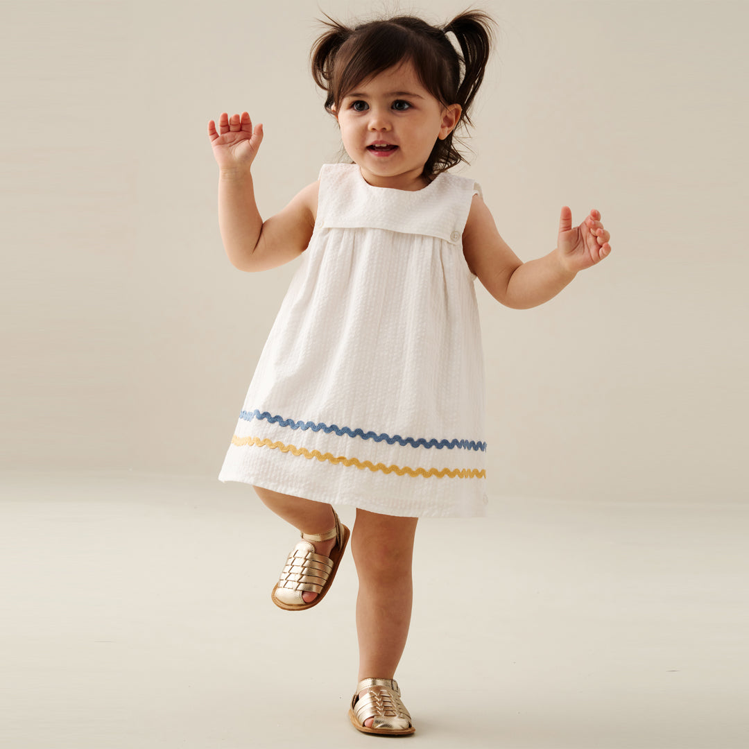 Lila Stripe Ric Rac Dress