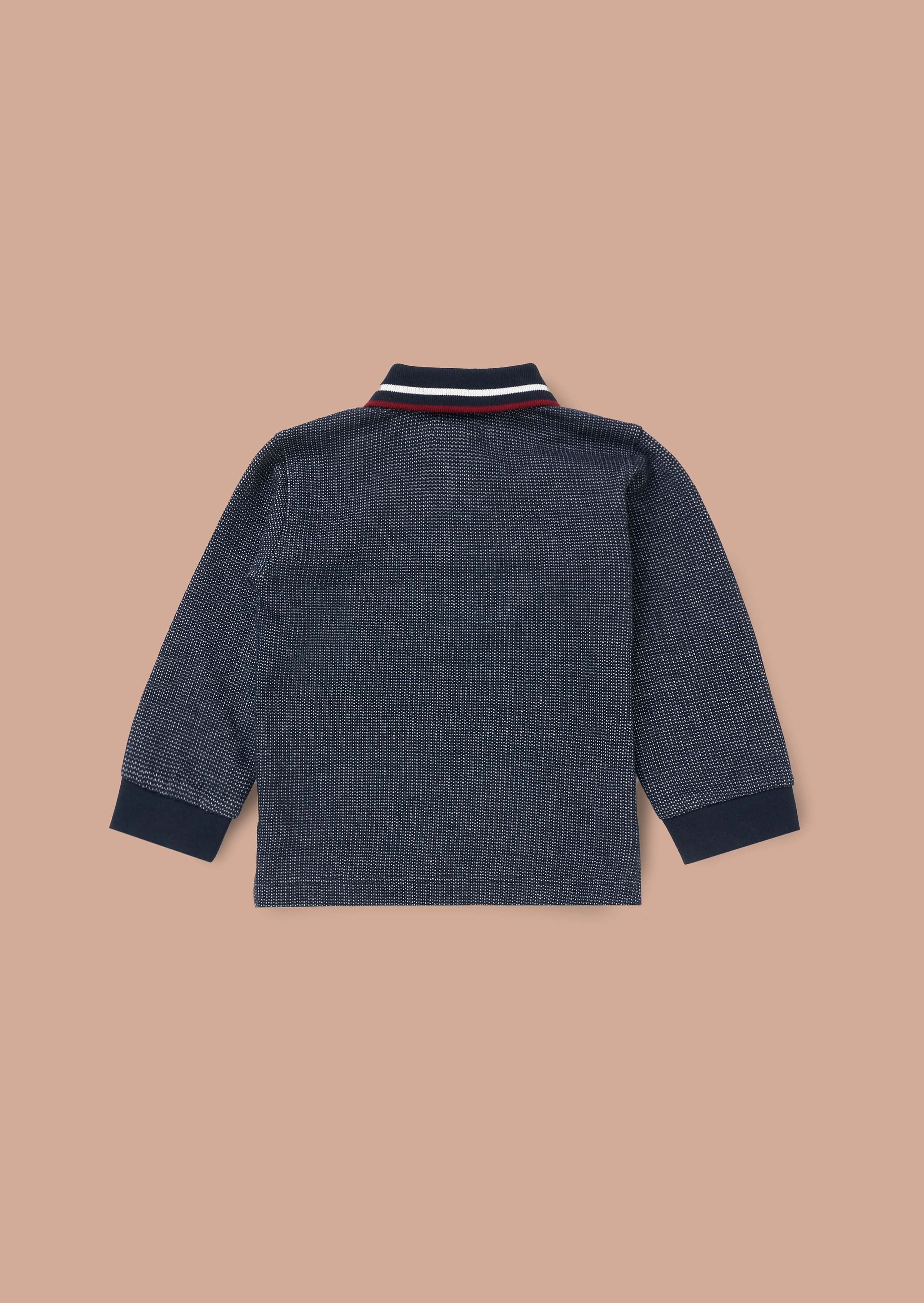 Buy Mini Boys Blue Textured Polo