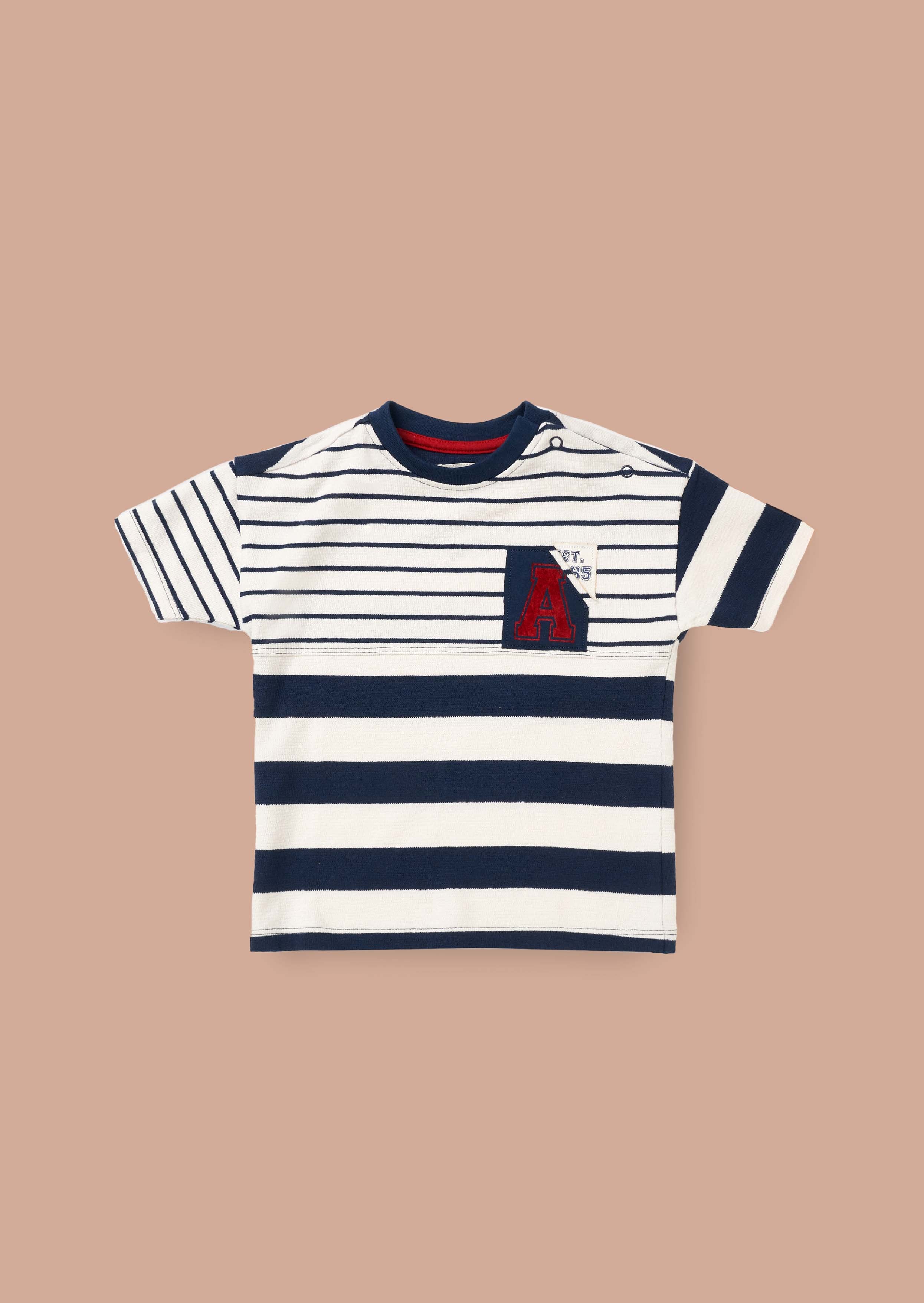 Half Sleeve Stripe Block T Shirt