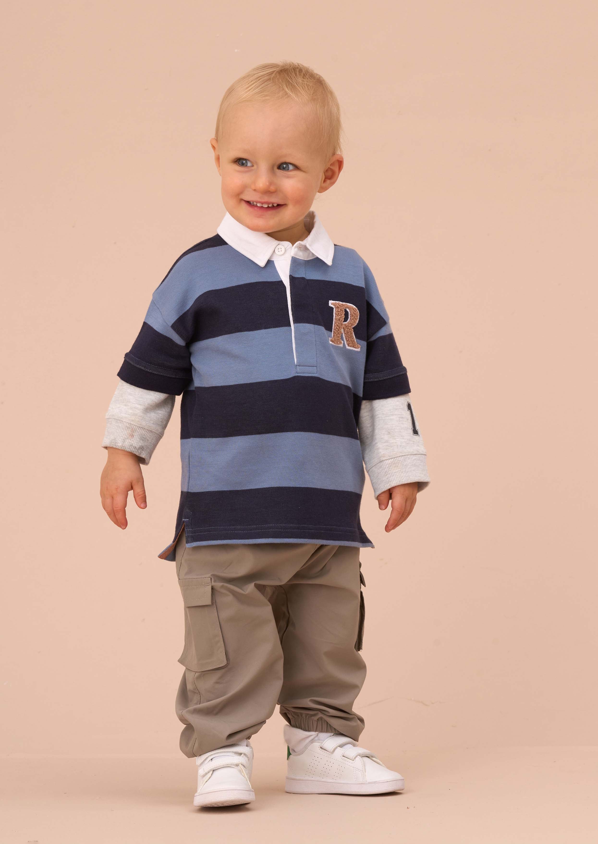 Online Baby Boy Blue Printed Stripe T Shirt