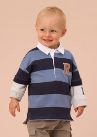 Zane Blue Stripe Rugby Top
