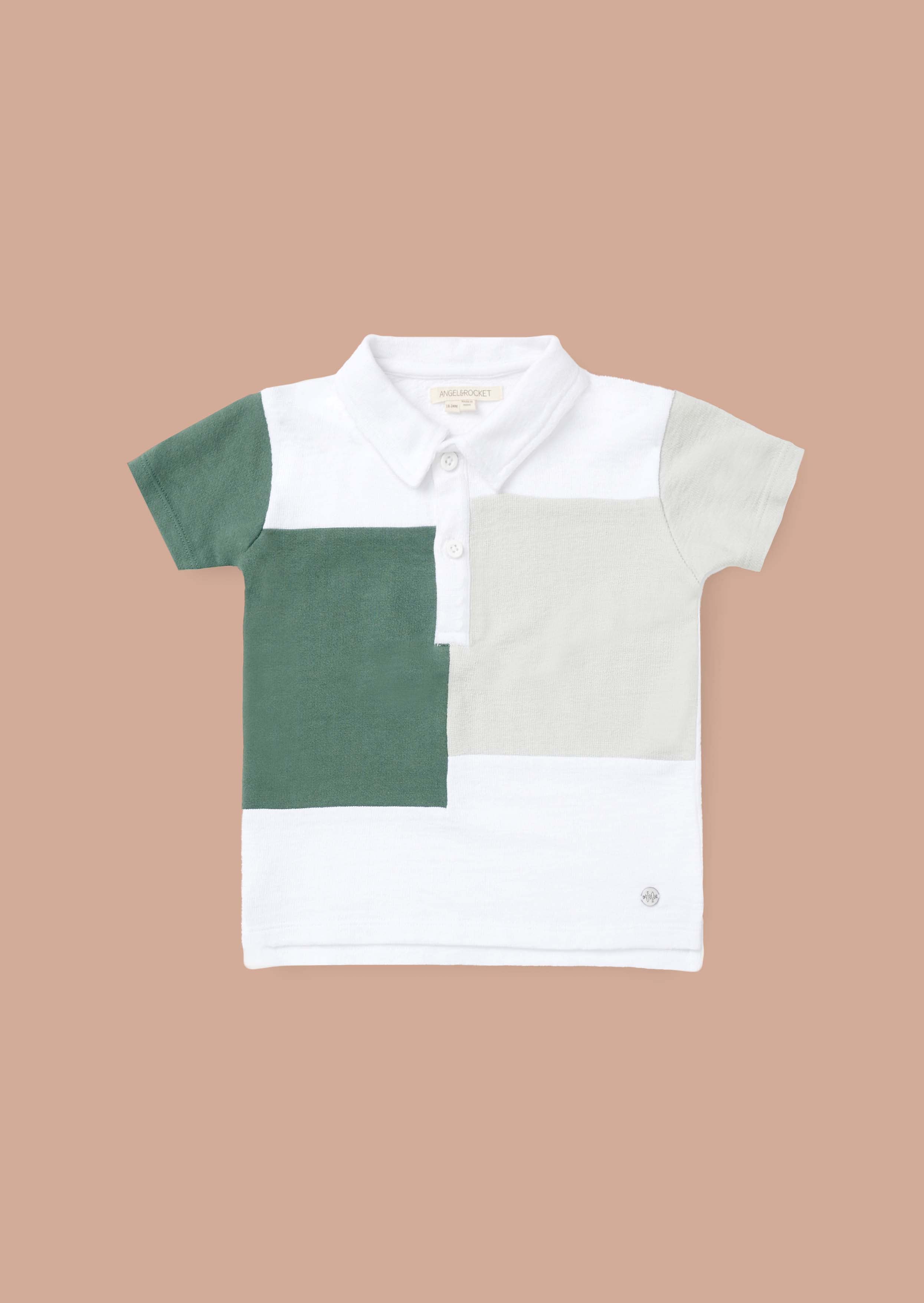 Textured Colour Block Polo For Boy