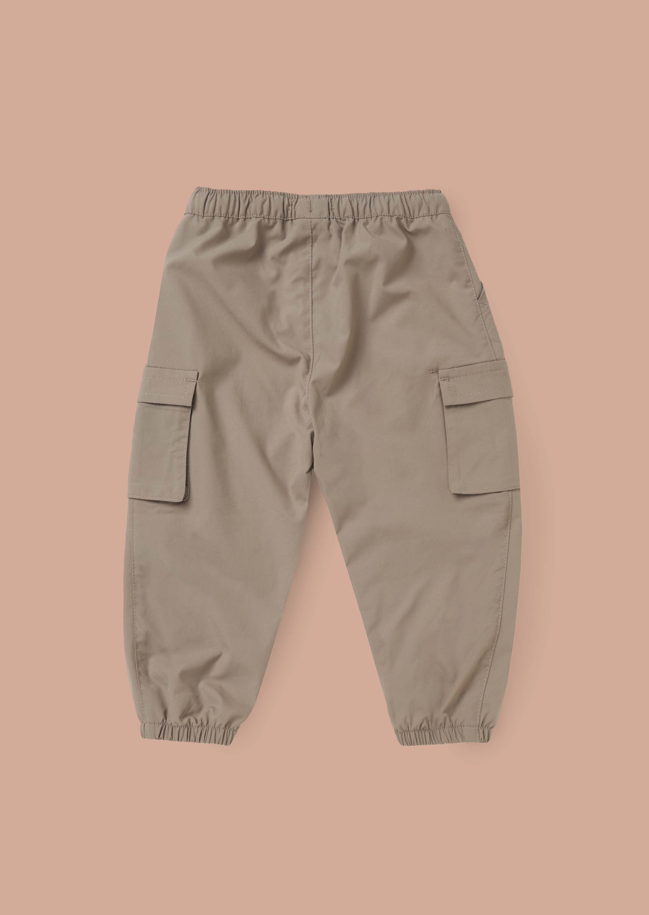 Solid Brown Technical Cargo Joggers