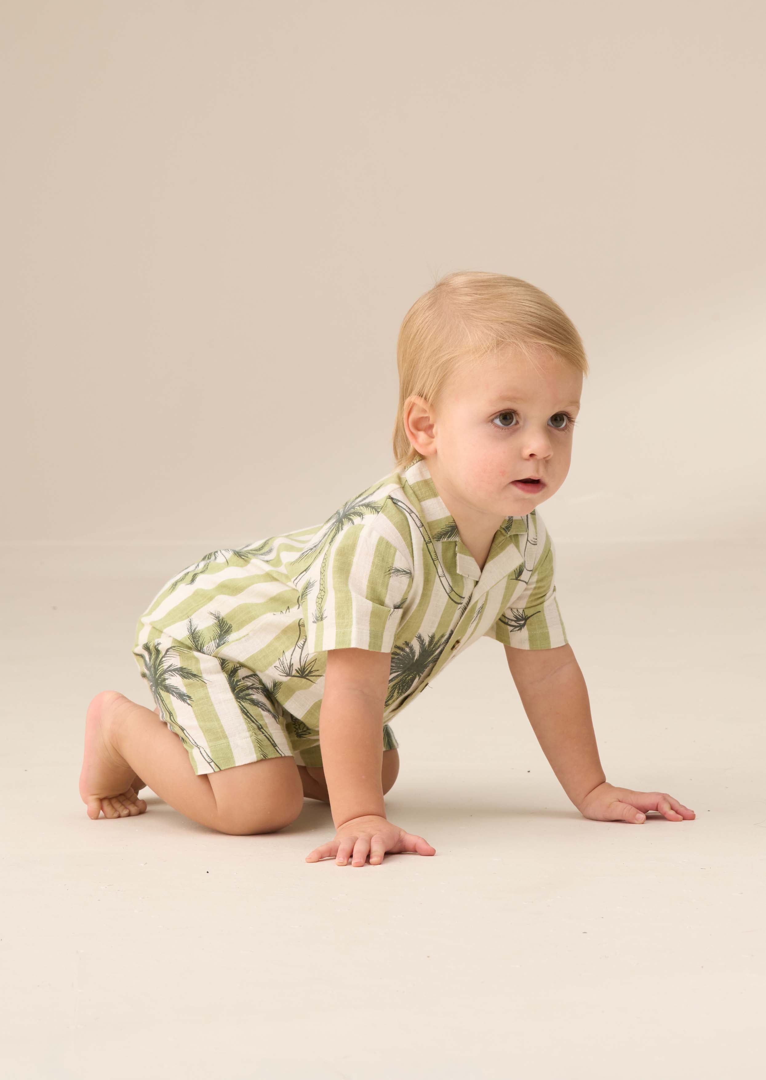 Green Romper Baby Boy