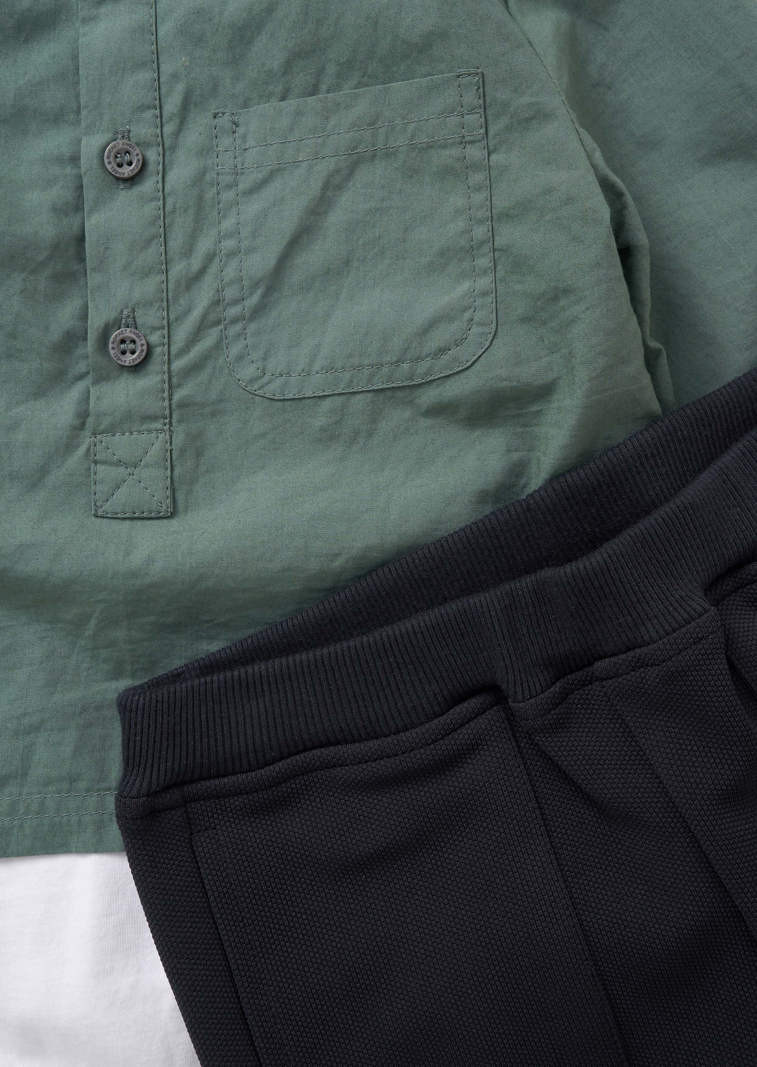 Outfit Boy Shirt Bodice With Trouser Set Green