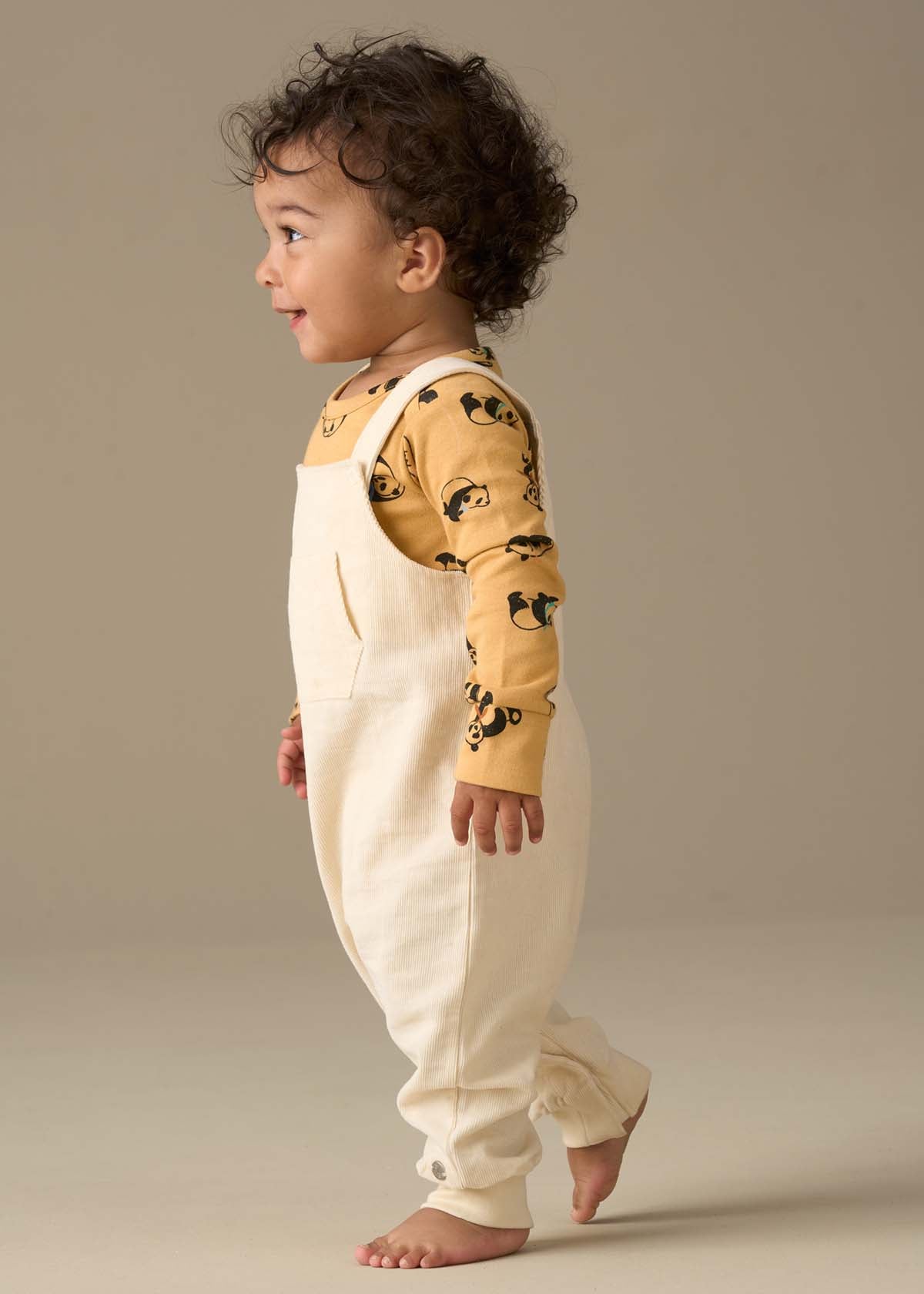 cotton baby boy cord dungaree and bodysuit