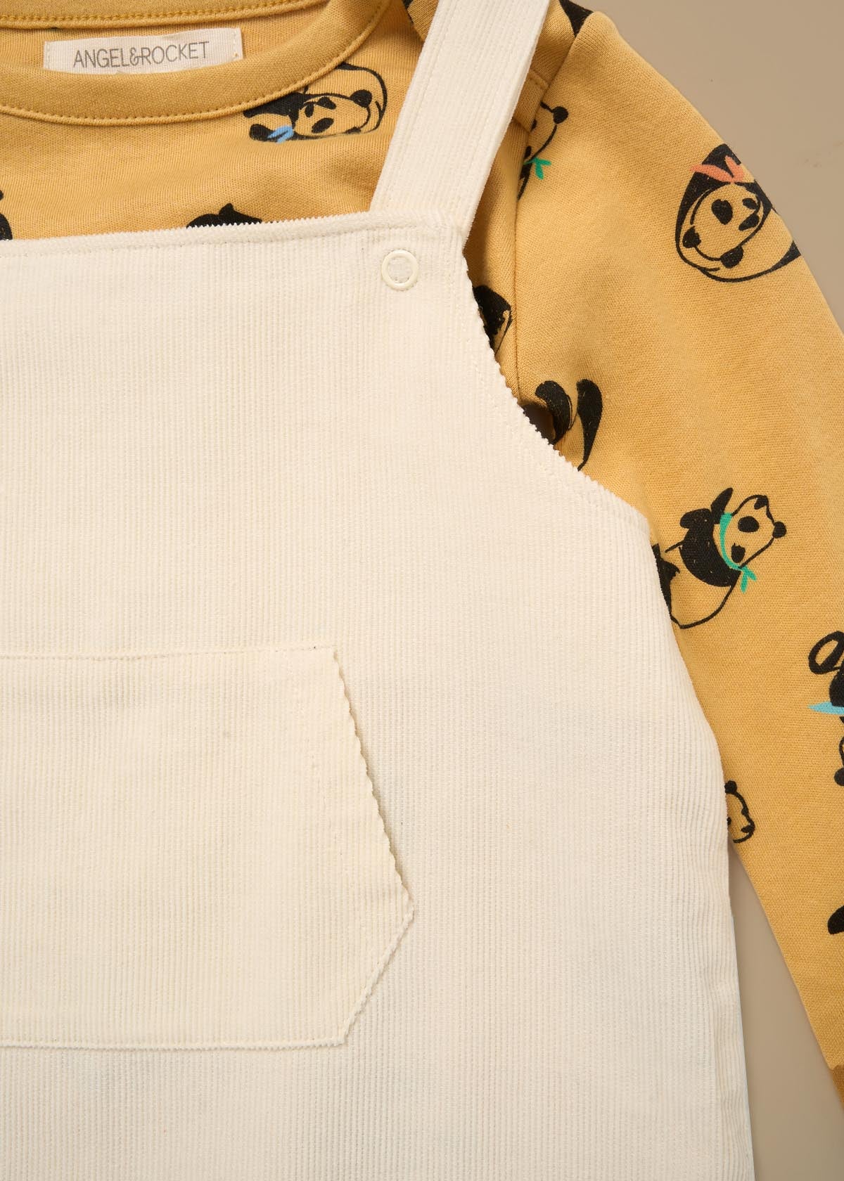 outfit baby boy cord dungaree and bodysuit