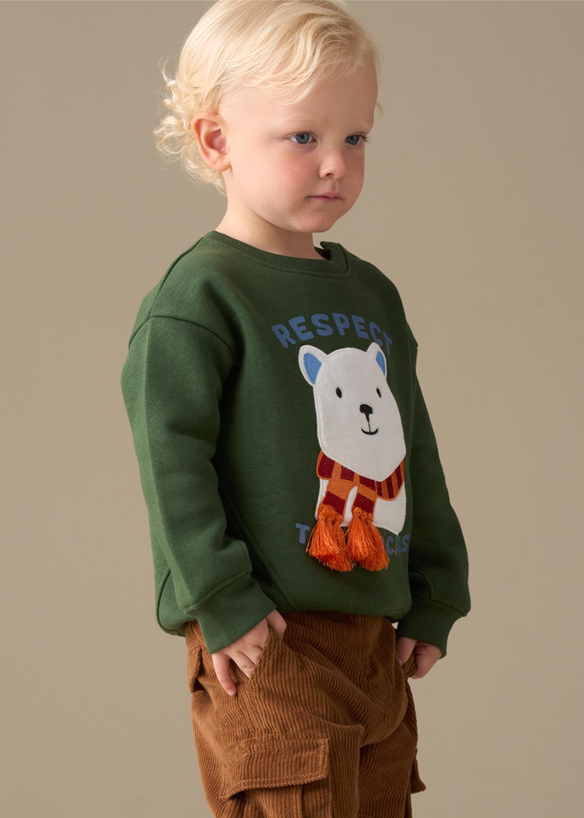 cotton baby boy seasonal print sweatshirt