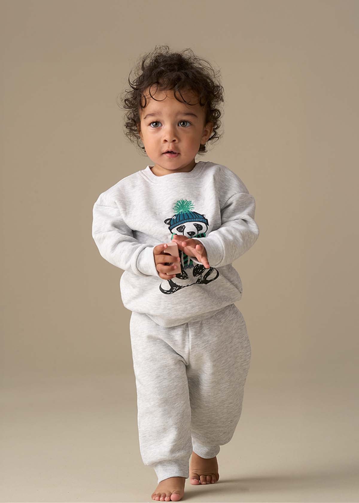 baby boy jogger set Angel & Rocket Baby Boys Print Grey Clothing Set