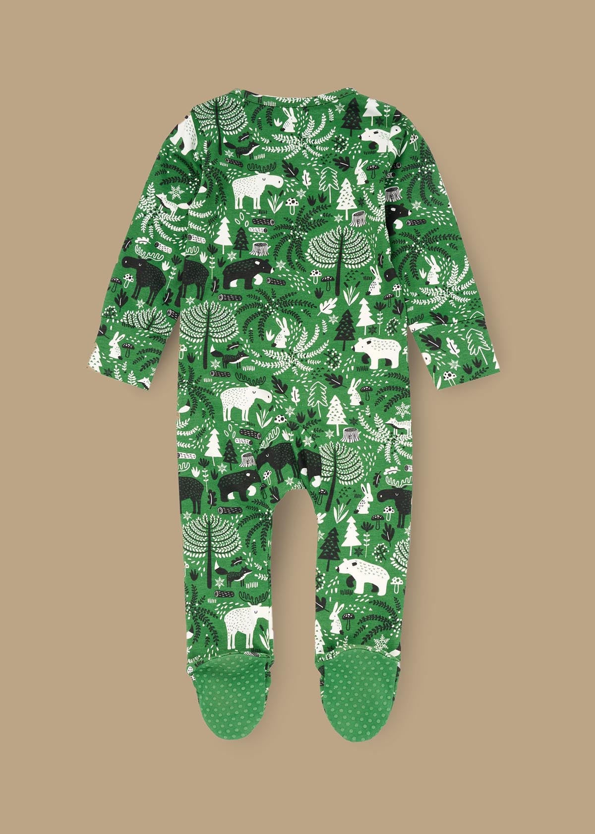 buy baby boy green scandi print babygrow