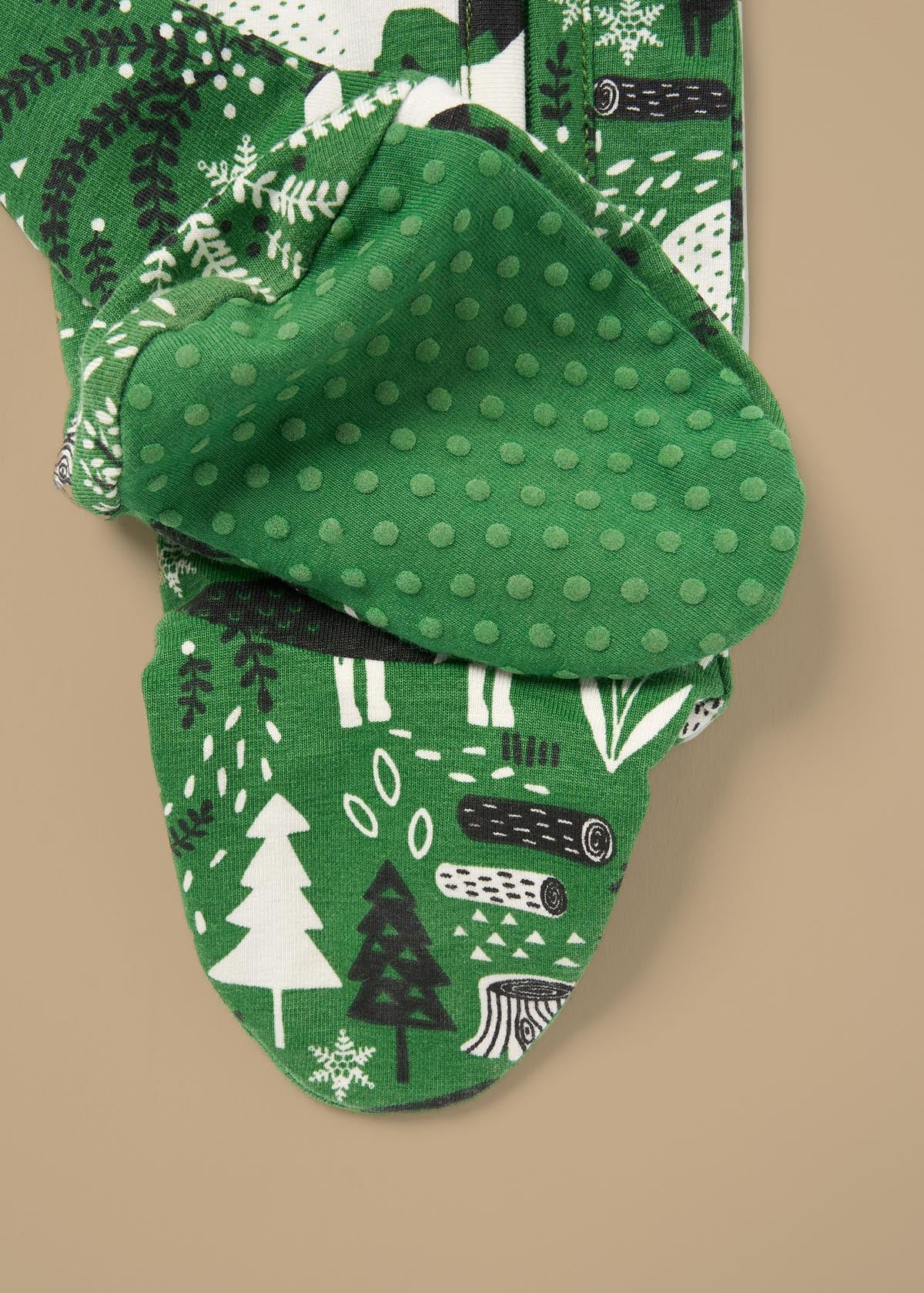 online baby boy green scandi print babygrow