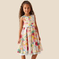 Seren Print Stripe Sash Waist Dress