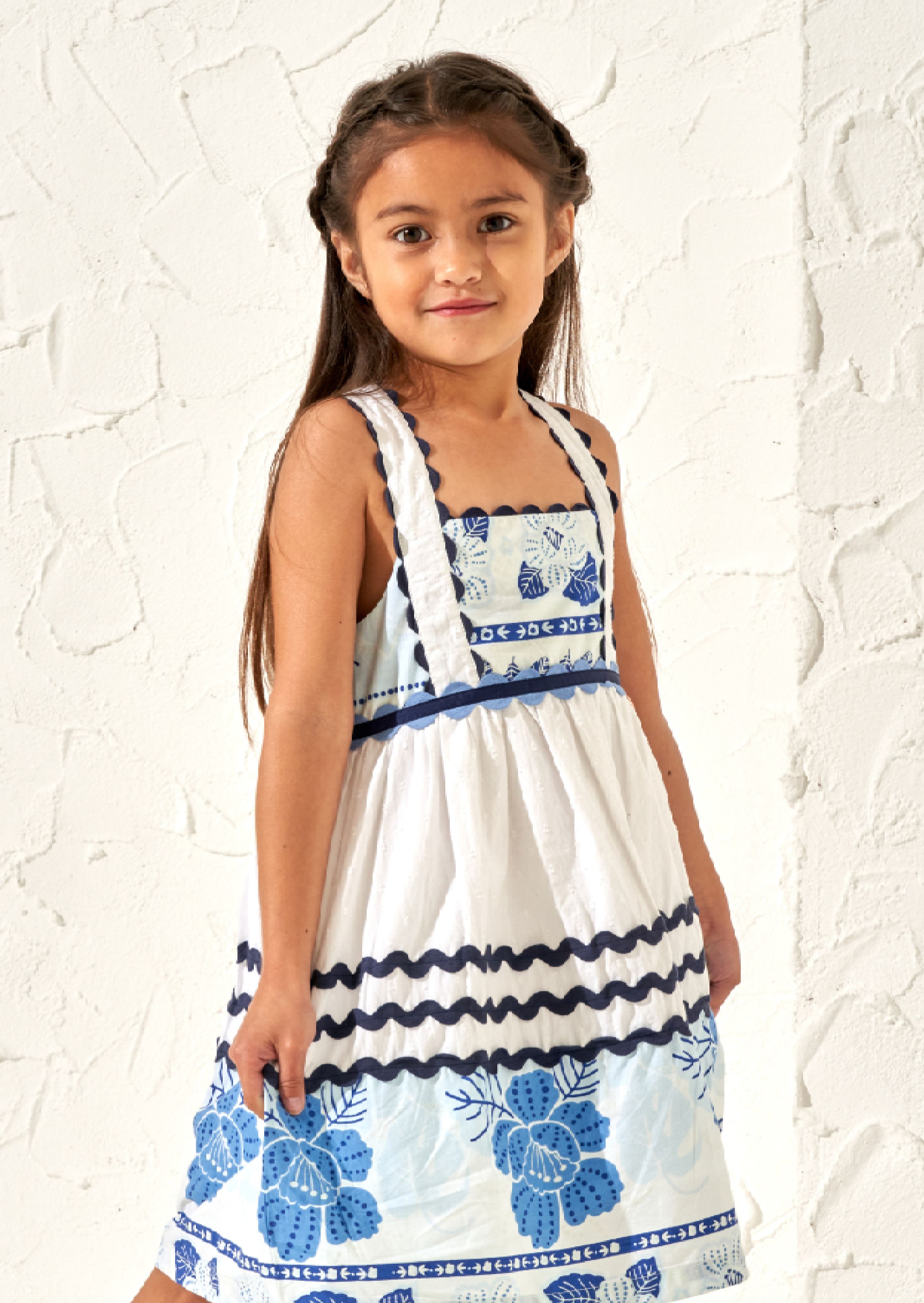 Connie Print Rik Rak Sundress Blue