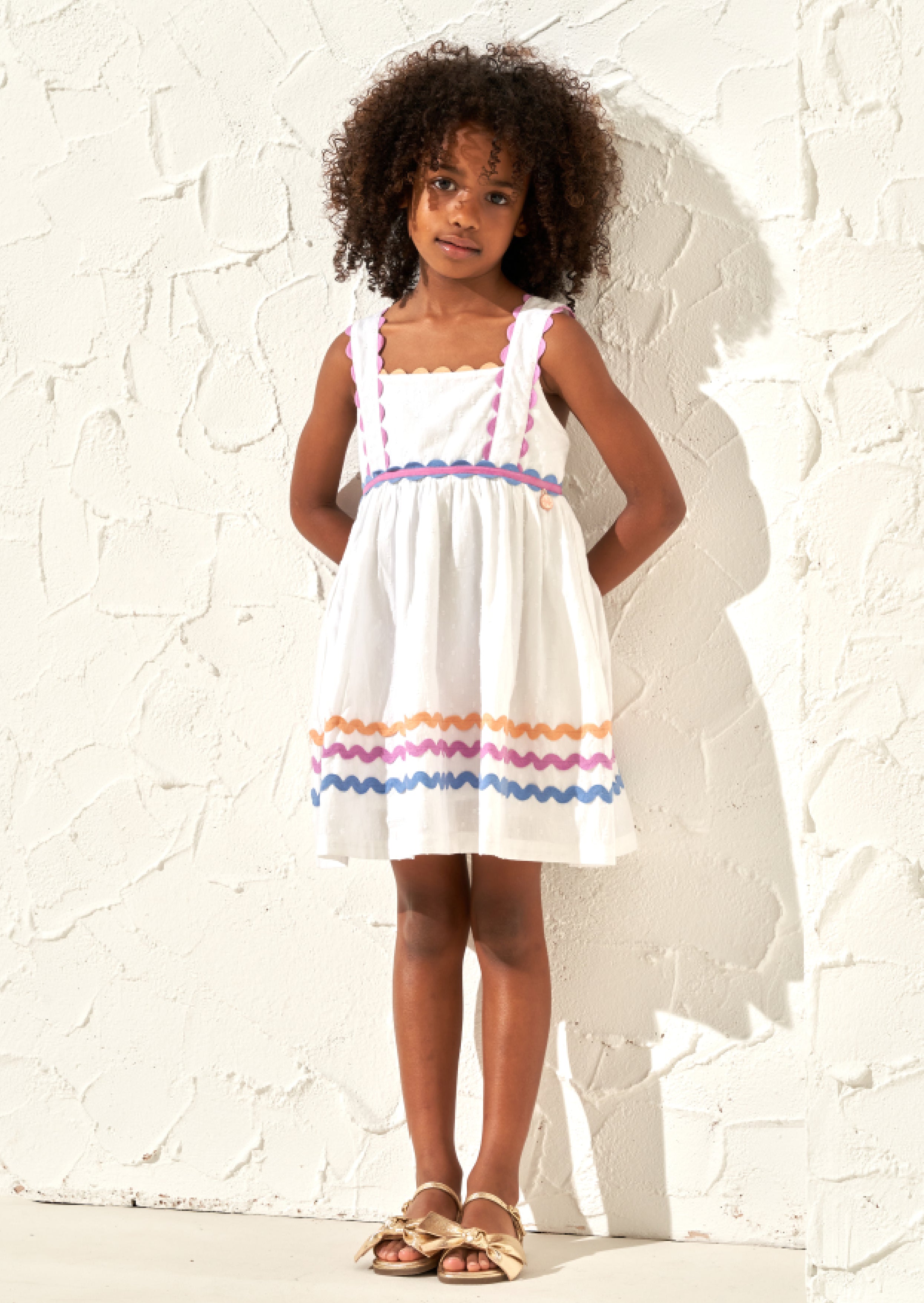 Lia Rik Rak Dress White