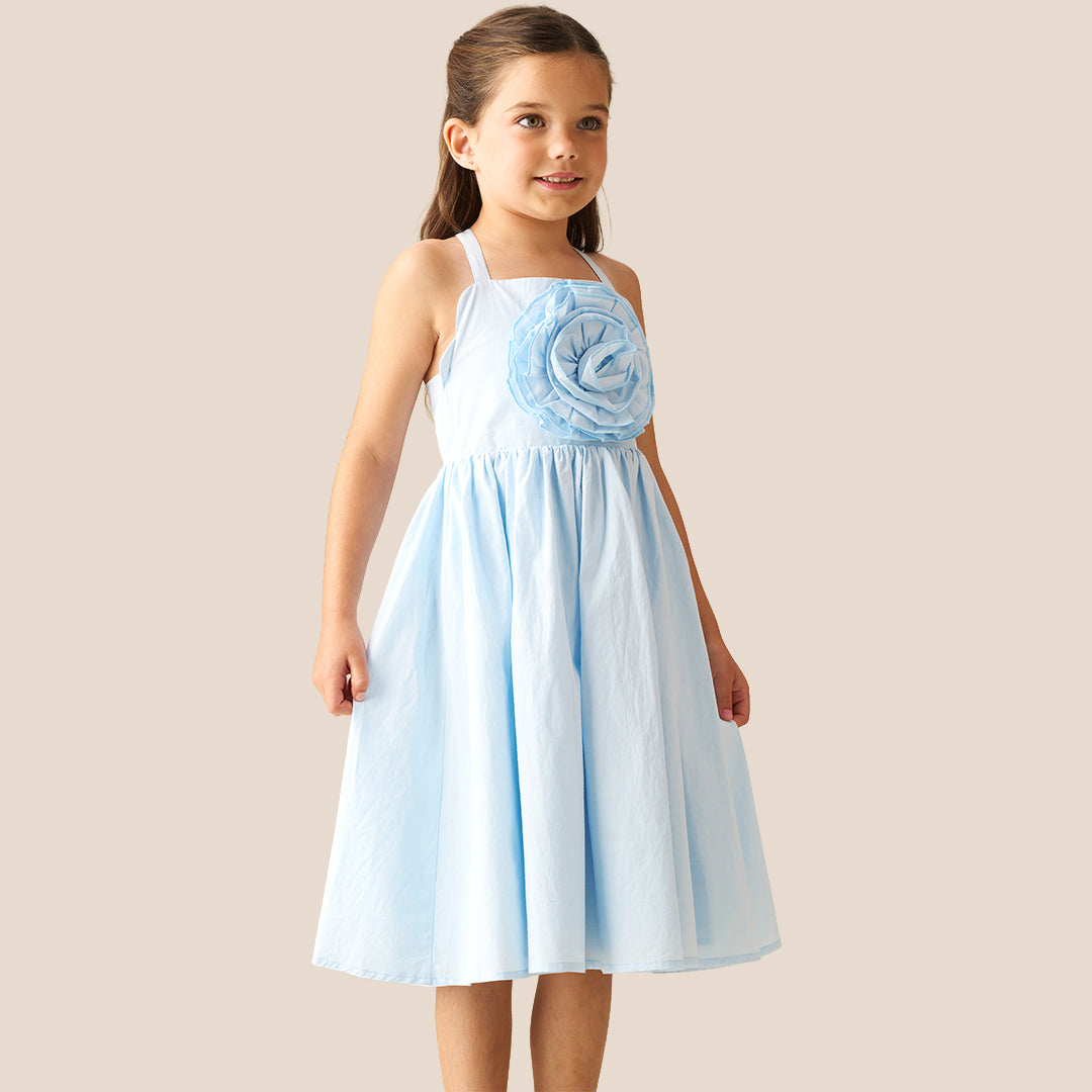 Allegra Corsage Scallop Swing Dress