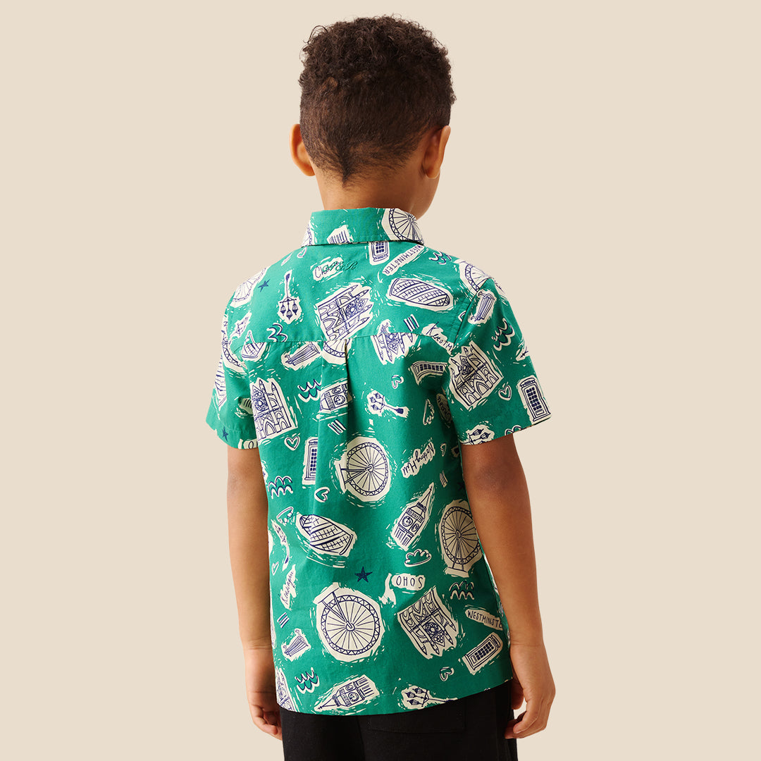 Damien City Print Shirt - Angel & Rocket