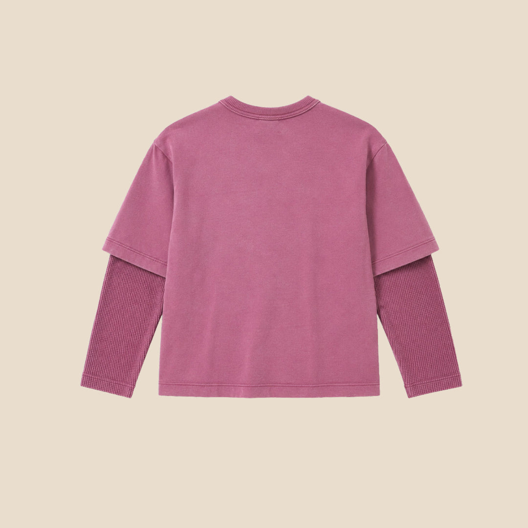 Boys Solid Purple Sweatshirts - Angel & Rocket