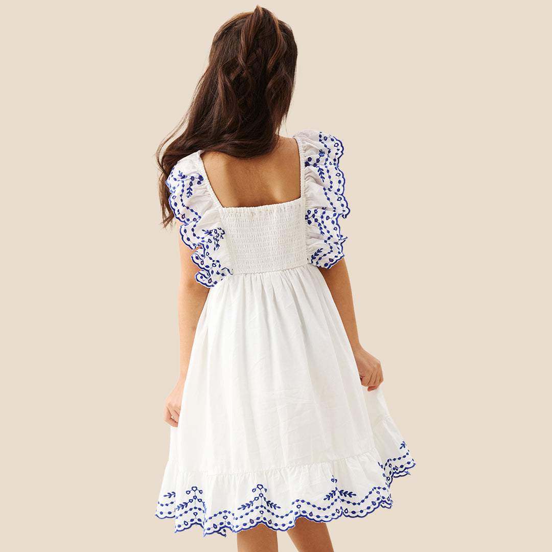 Sophie Embroidered Dress - Angel & Rocket