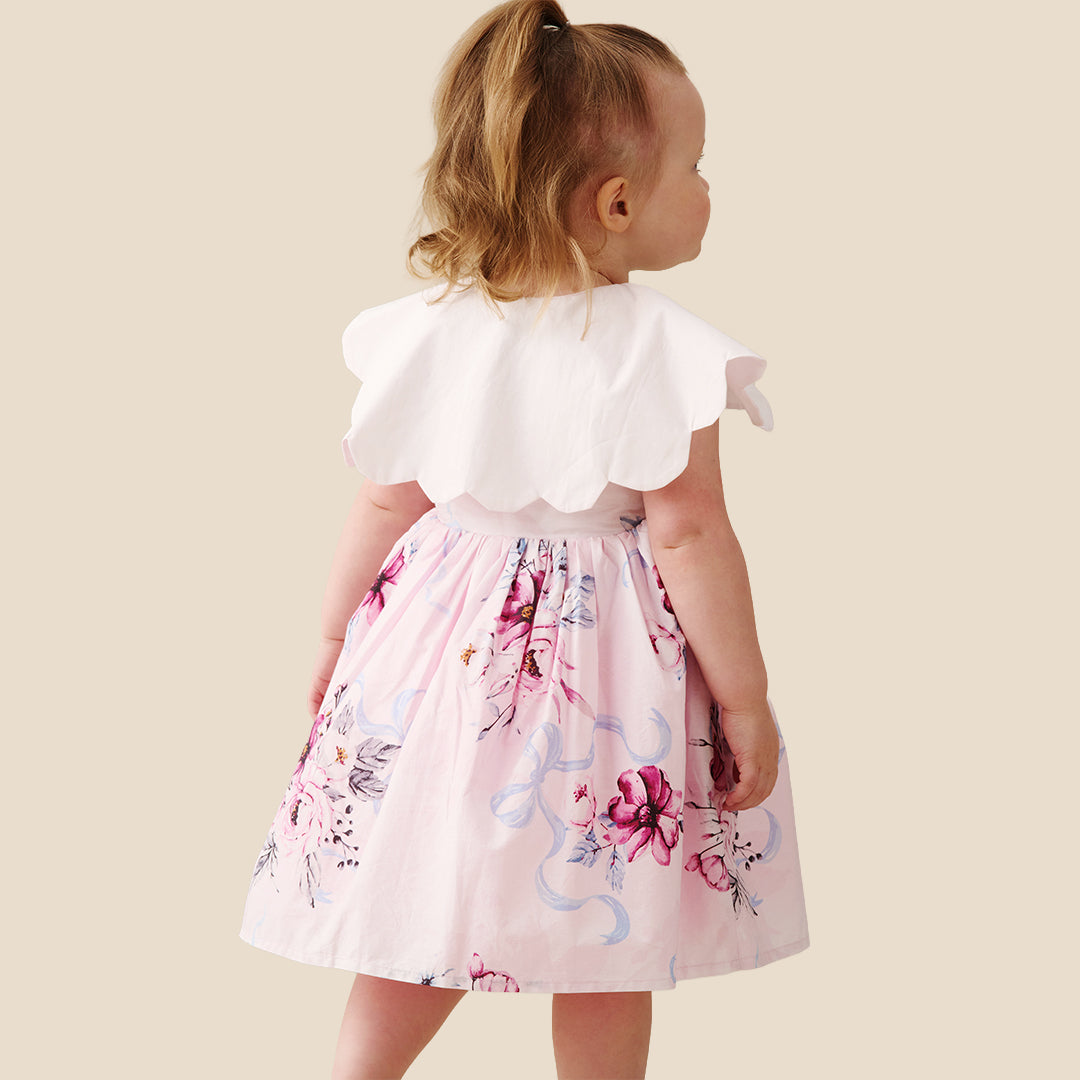Sybil Pink Scalloped Collar Dress And Bloomer