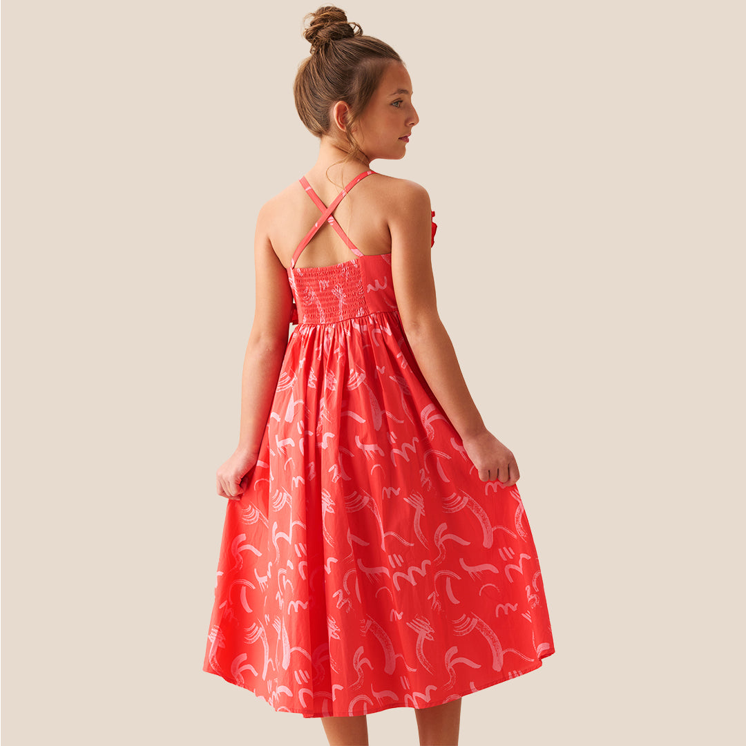 Evie Print Frill Swing Dress