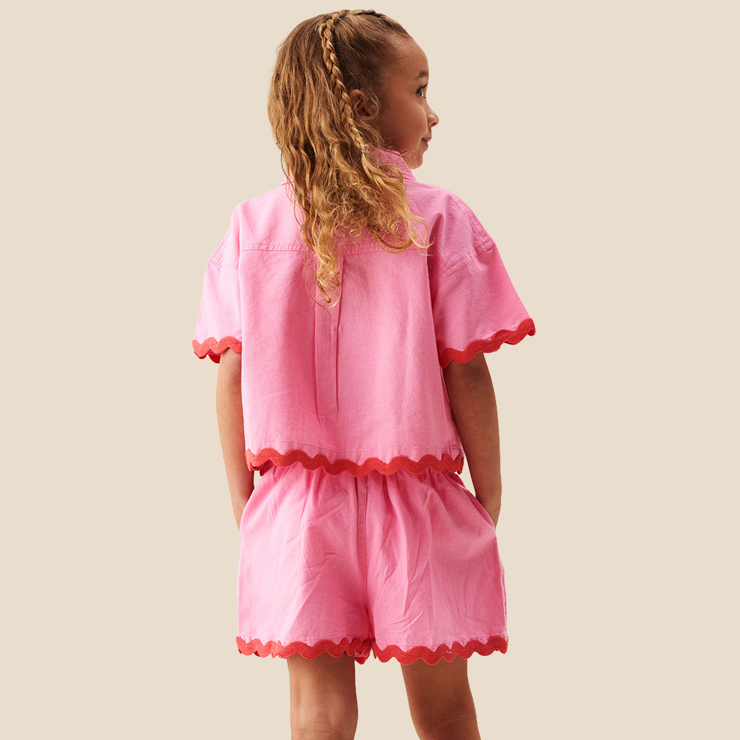 Brooke Ric Rac Trim Short And Shirt Set - Angel & Rocket