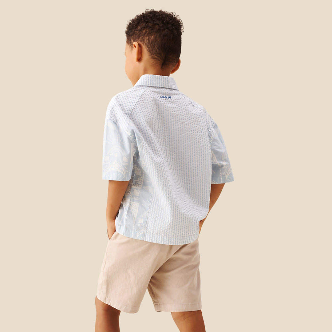 Regan Cut And Sew Striped Palm Shirt - Angel & Rocket